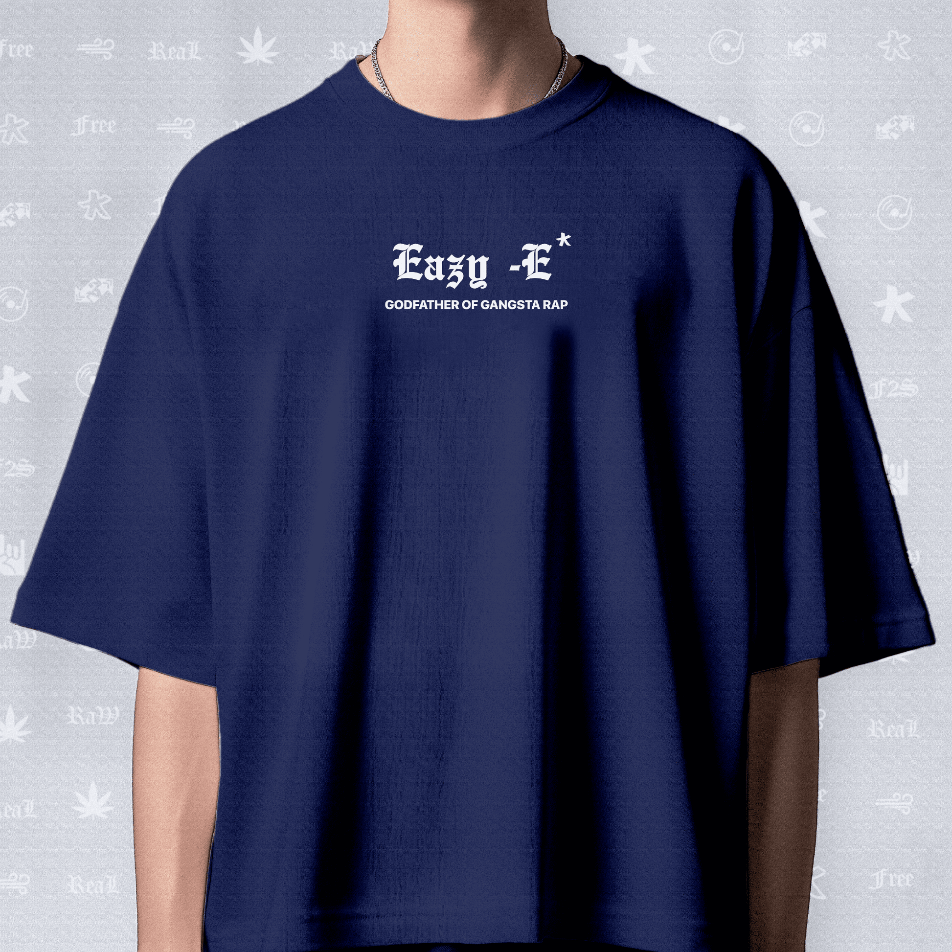 Eazy-E Godfather of Gangsta Rap Unisex Royal Blue Oversized T-Shirt.