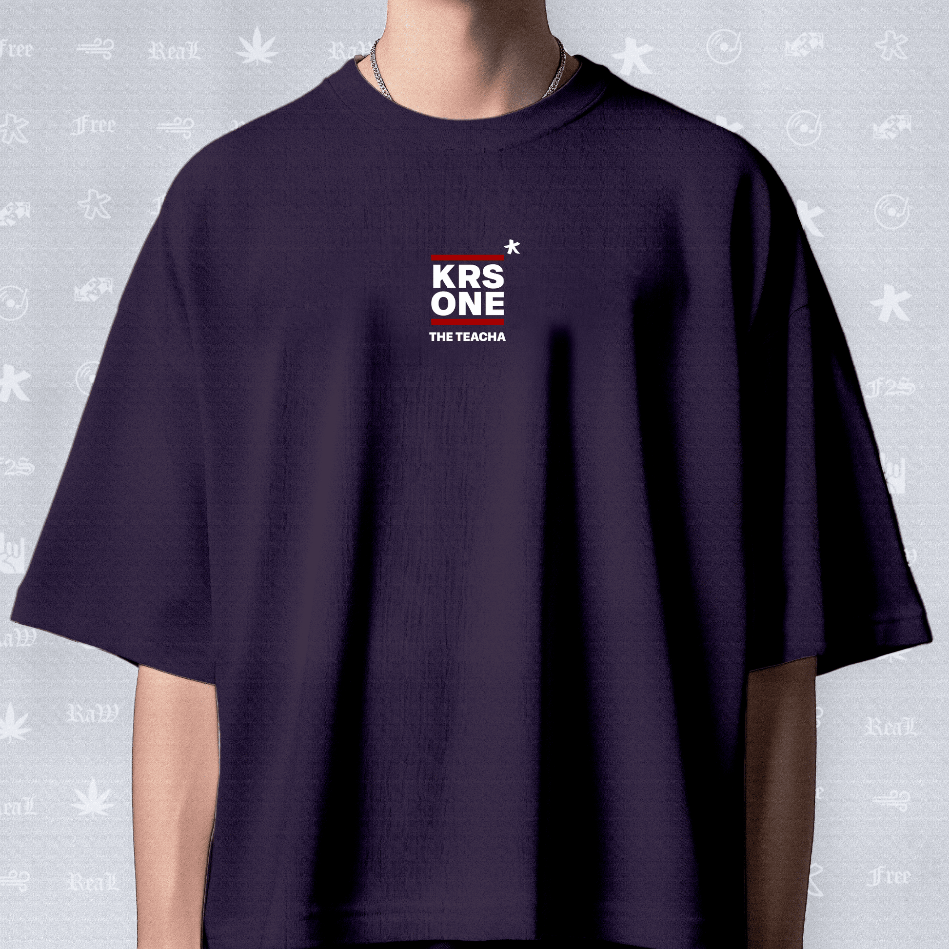KRS ONE The Teacha Unisex Purple Oversized T-Shirt.