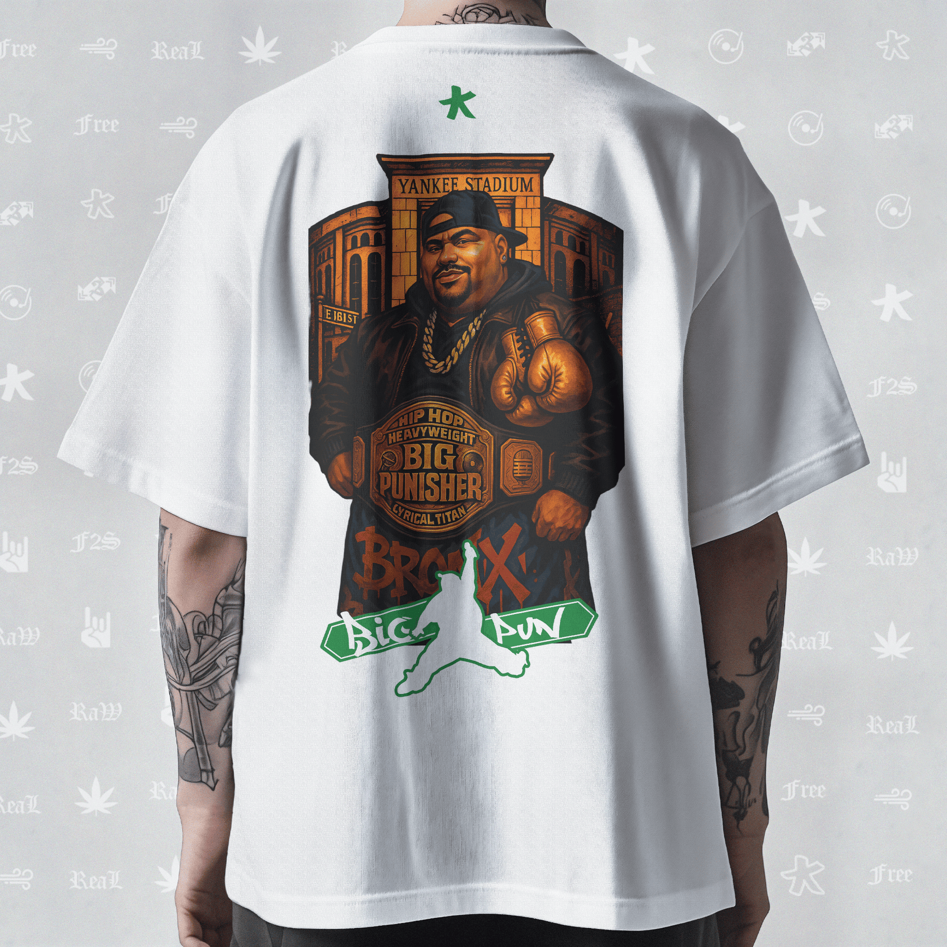 Big Pun Heavyweight Unisex White Oversized T-Shirt.
