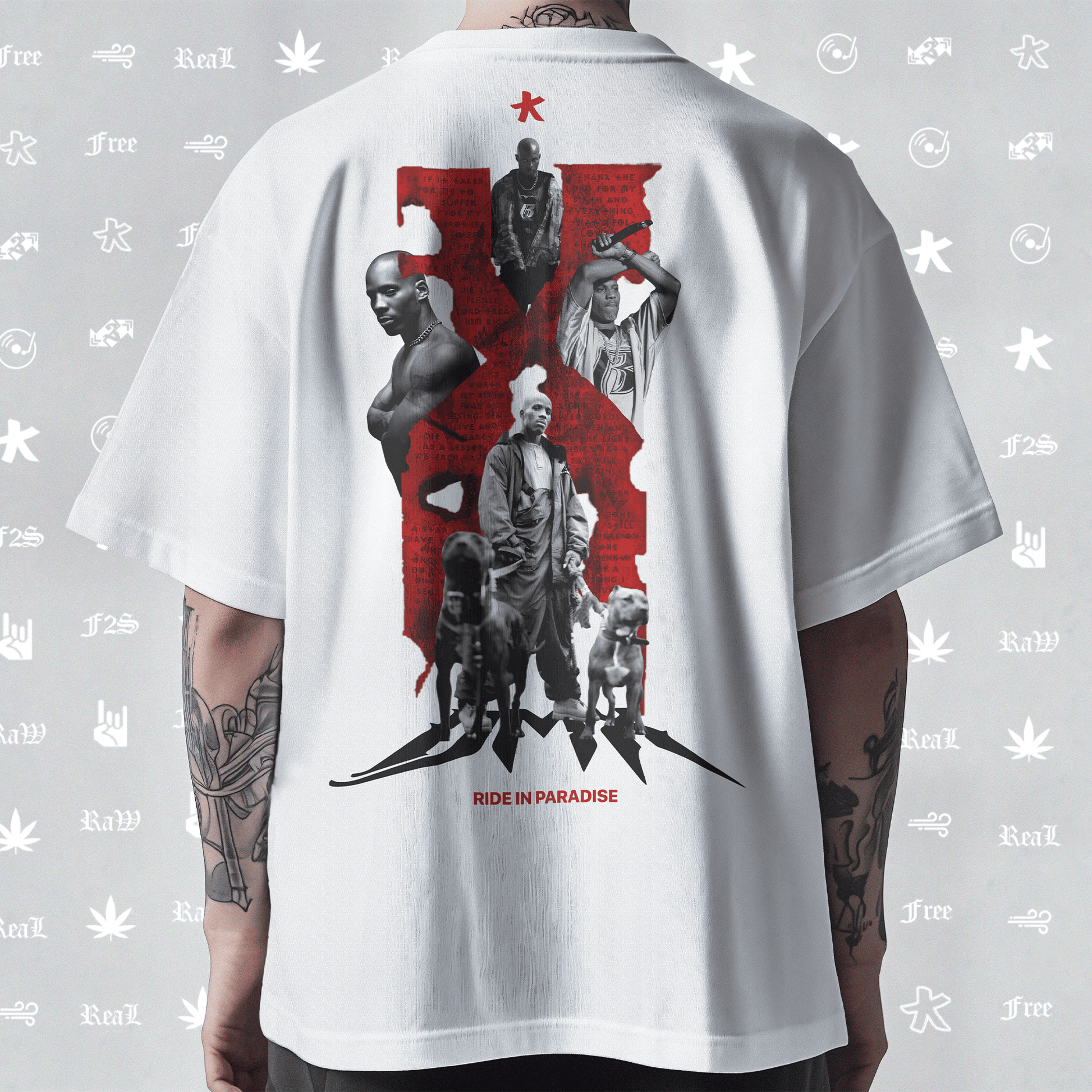 DMX The O.G. Dawg Unisex White Oversized T-Shirt.