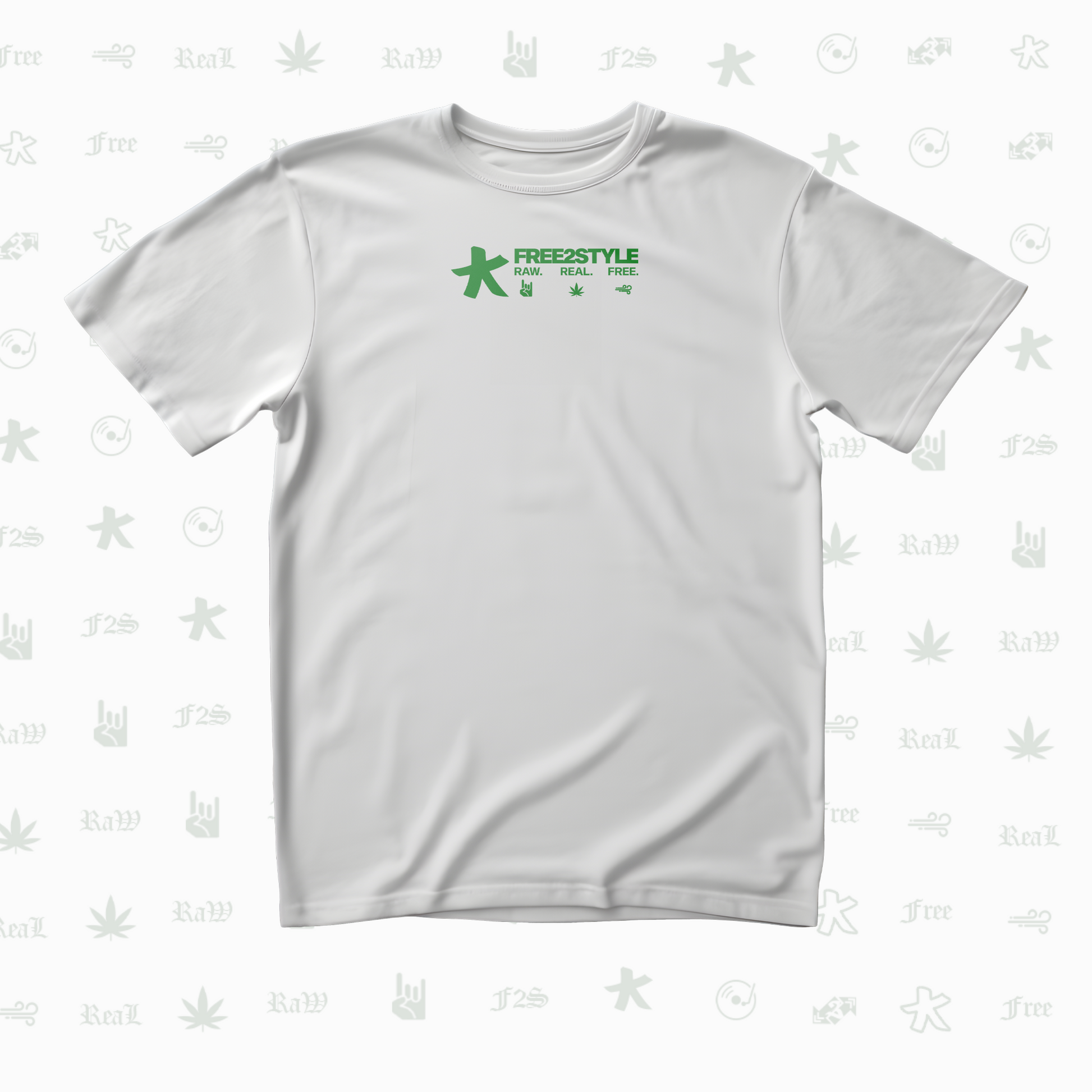 F2S Original Green Logo White Tee Unisex