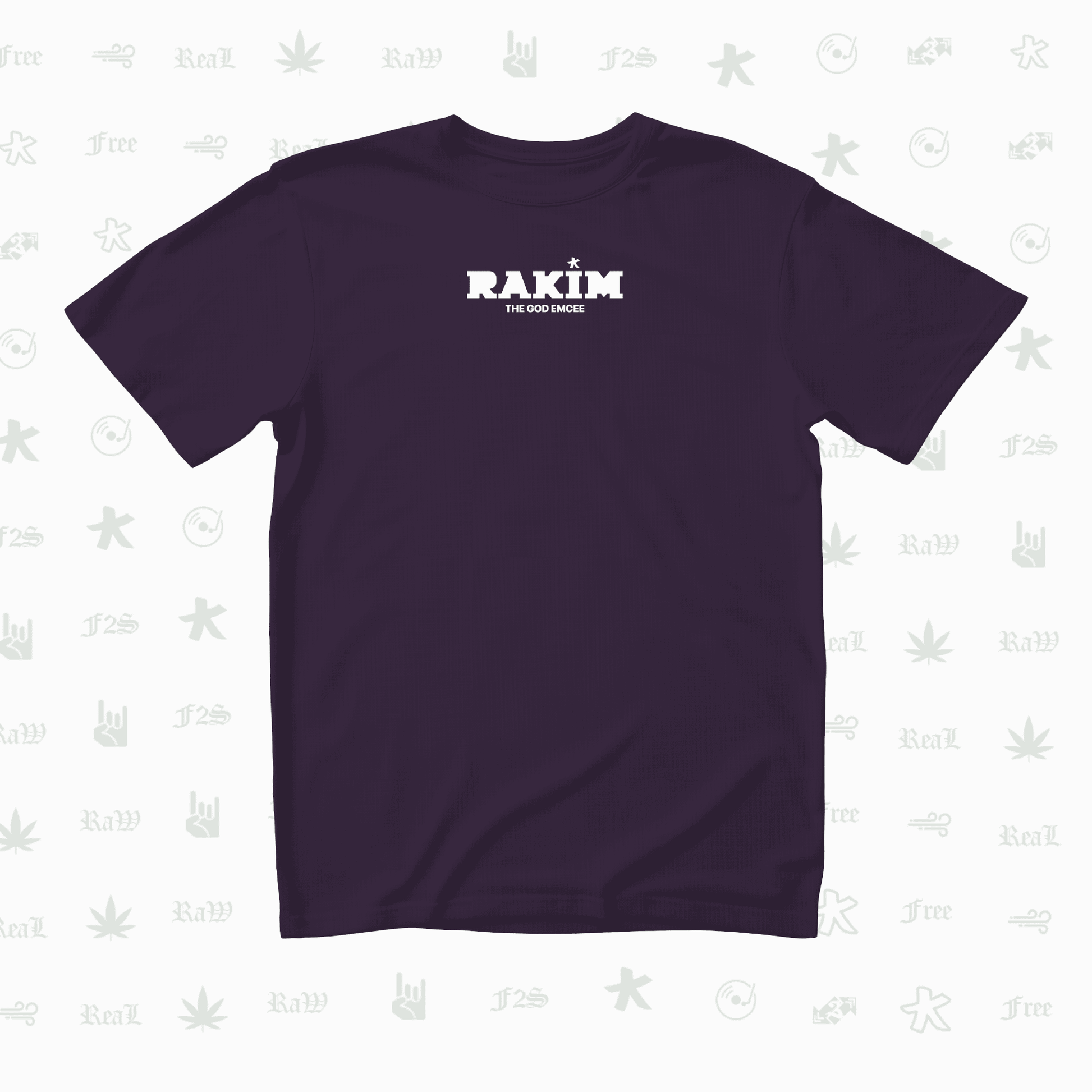 Rakim The God Emcee Unisex Purple Oversized T-Shirt.