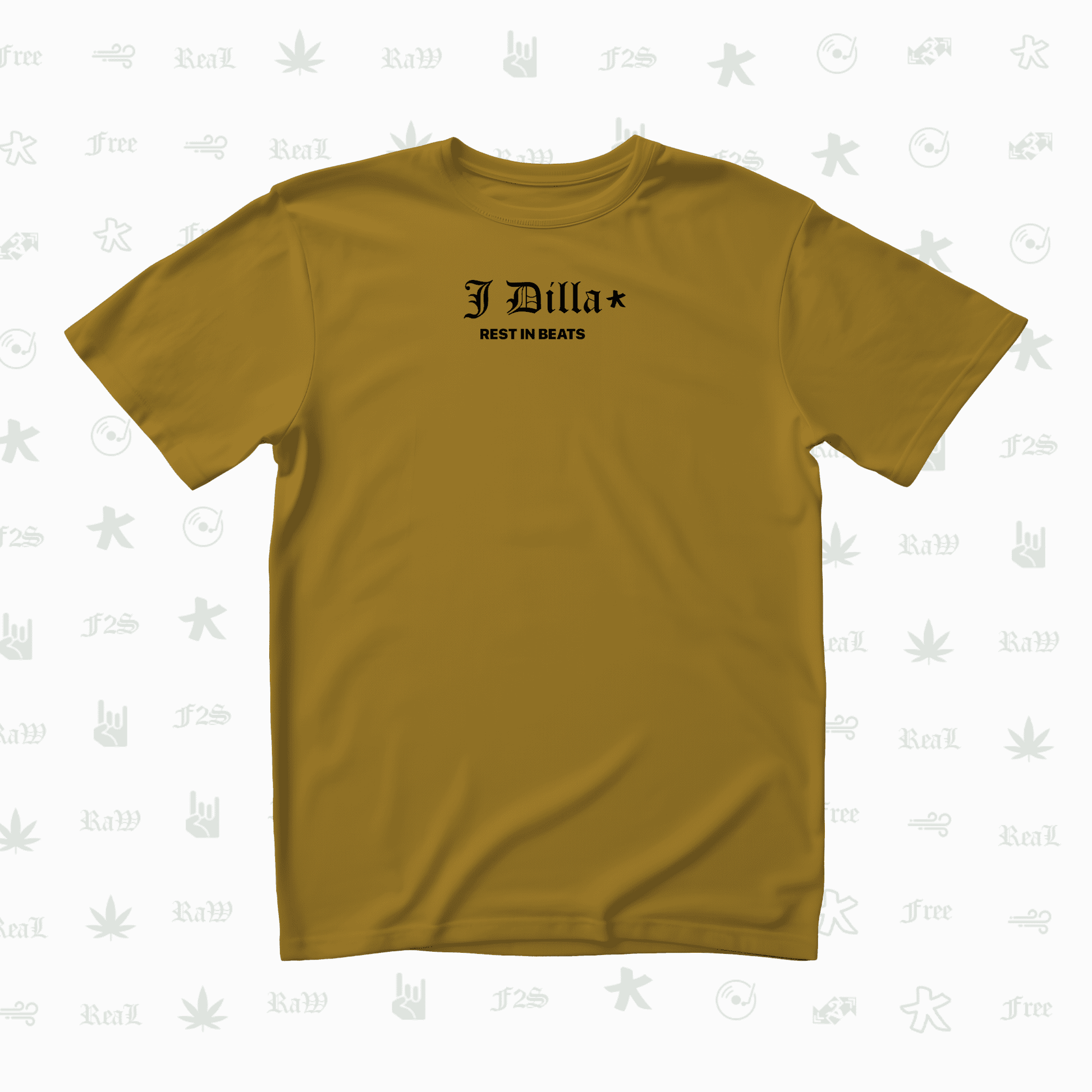 J Dilla Rest In Beats Unisex Mustard Oversized T-Shirt.