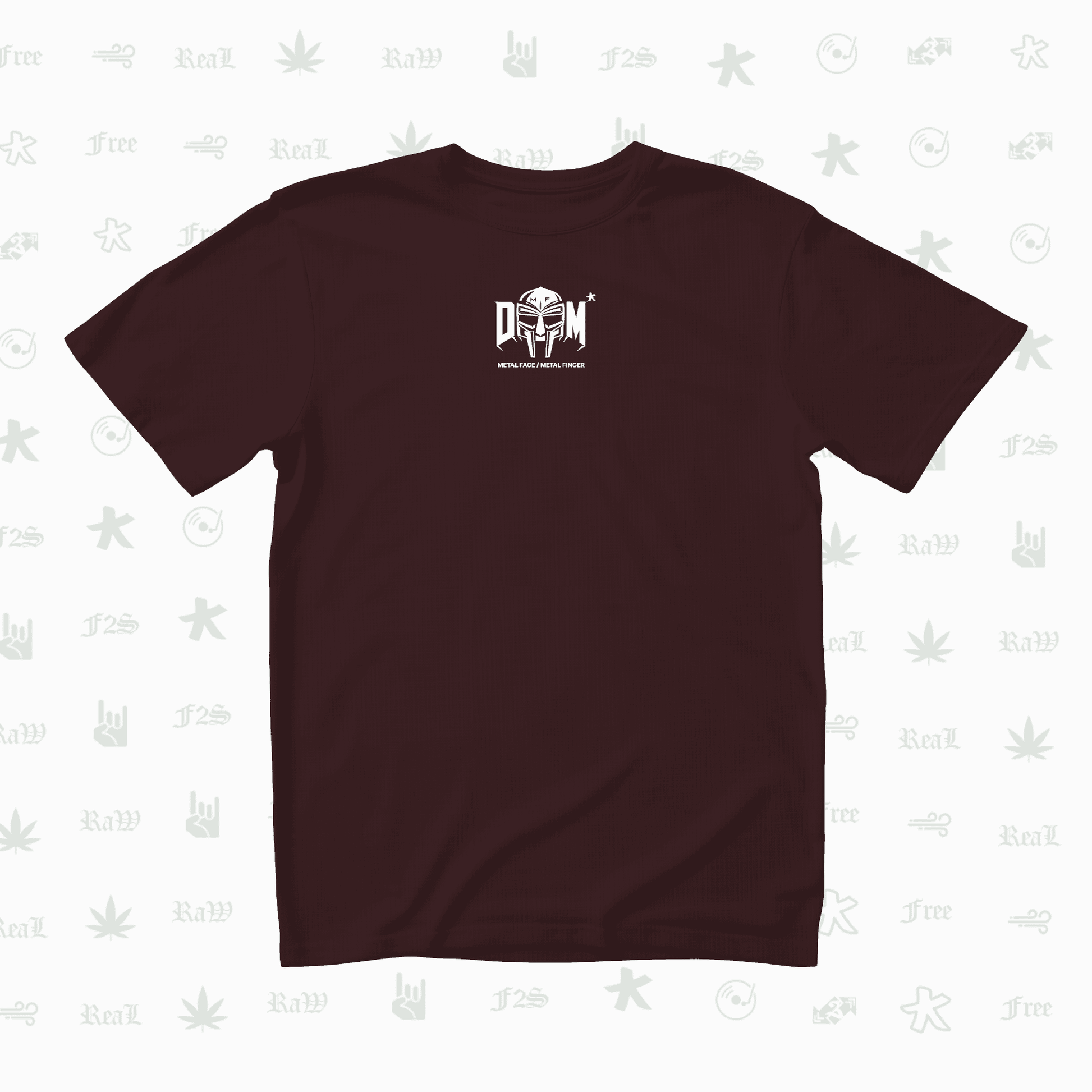 MF DOOM METAL FACE/FINGER Unisex Maroon  Oversized T-Shirt.