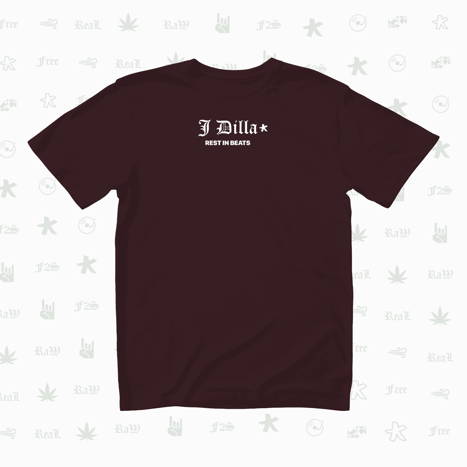 J Dilla Rest In Beats Unisex Maroon Oversized T-Shirt.