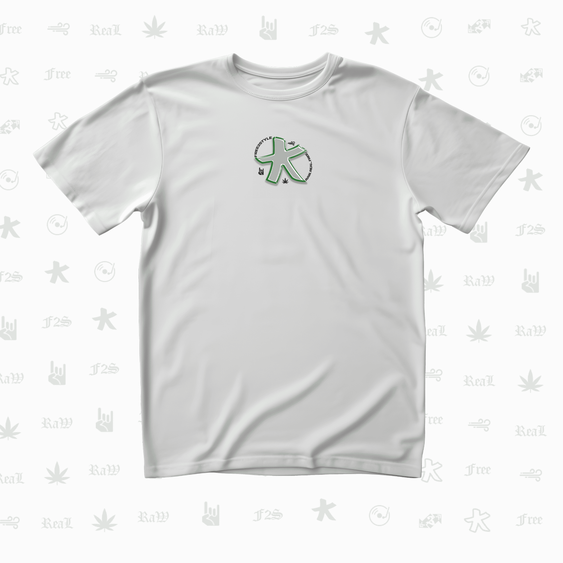 F2S Original Star Logo White Unisex Oversized T-Shirt.