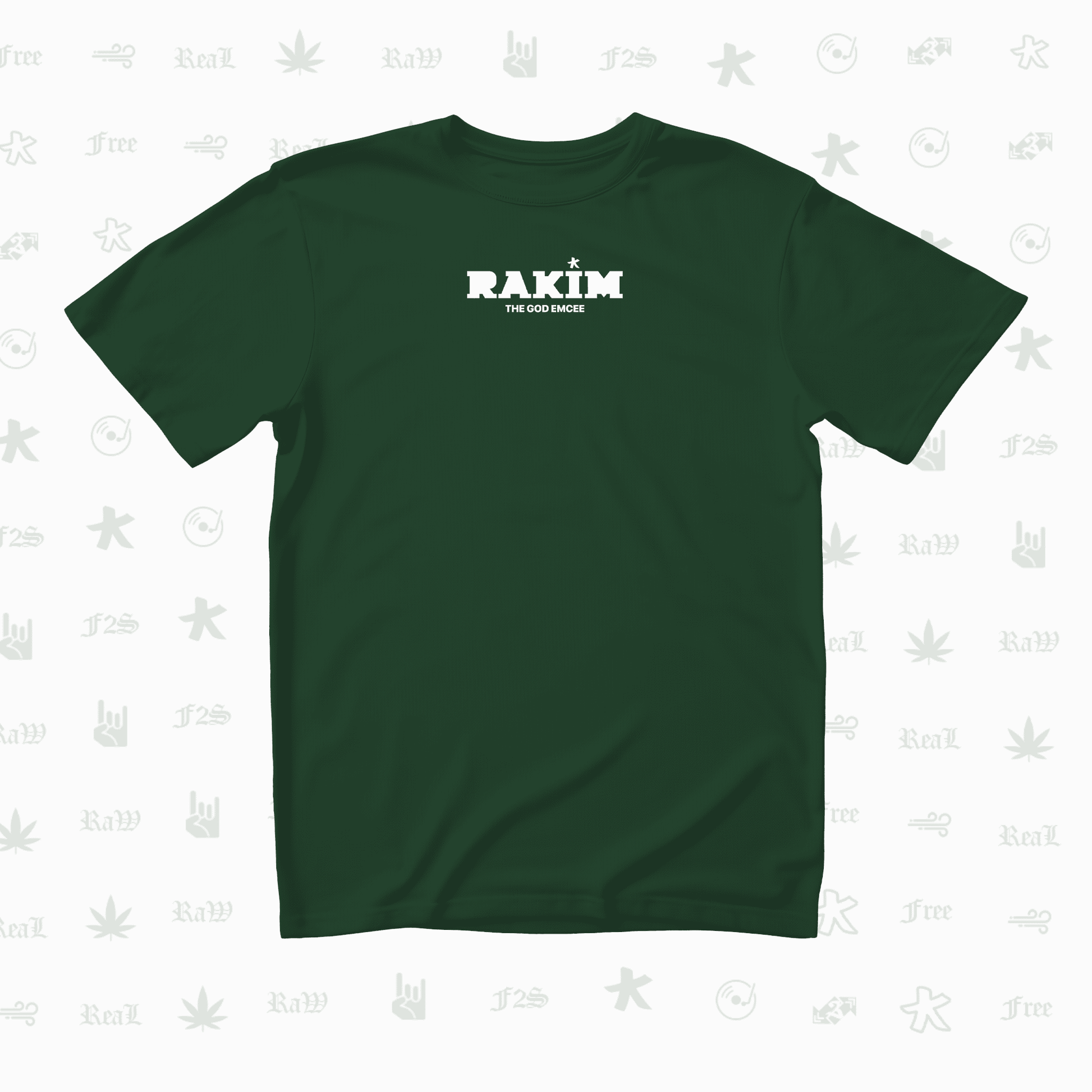 Rakim The God Emcee Unisex Bottle Green Oversized T-Shirt.