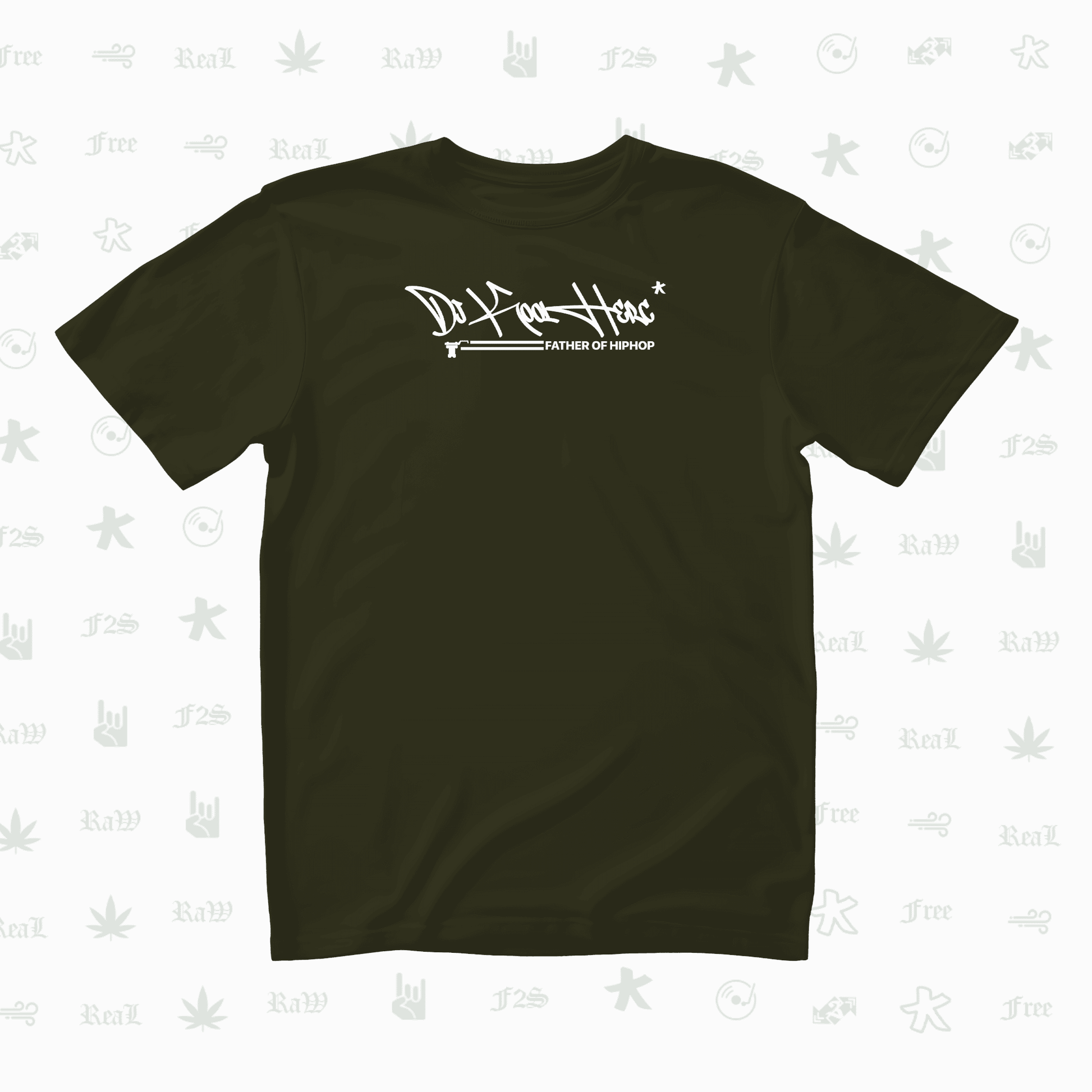 DJ Kool Herc Origins Unisex Olive Green Oversized T-Shirt.