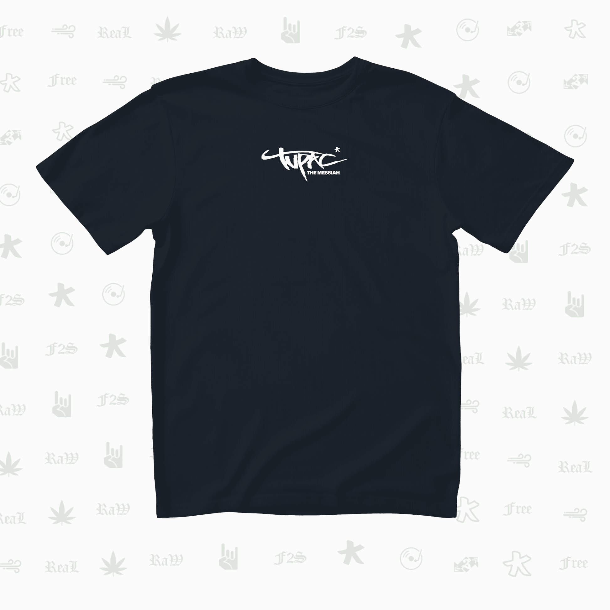Tupac The Messiah Unisex Navy Blue Oversized Oversized T-Shirt.