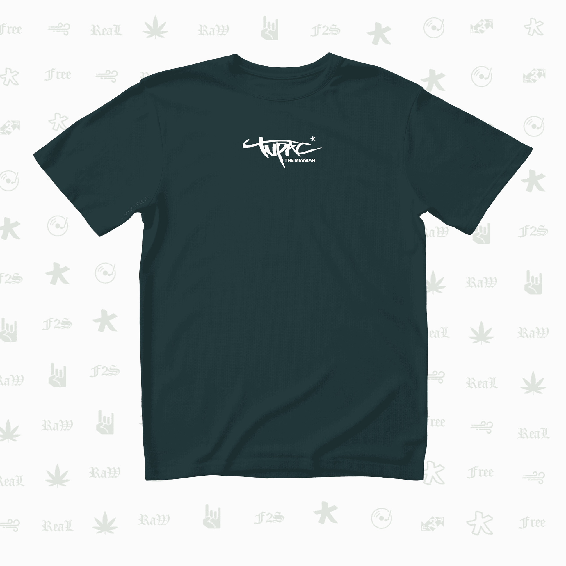Tupac The Messiah Unisex Petrol Blue Oversized Oversized T-Shirt.
