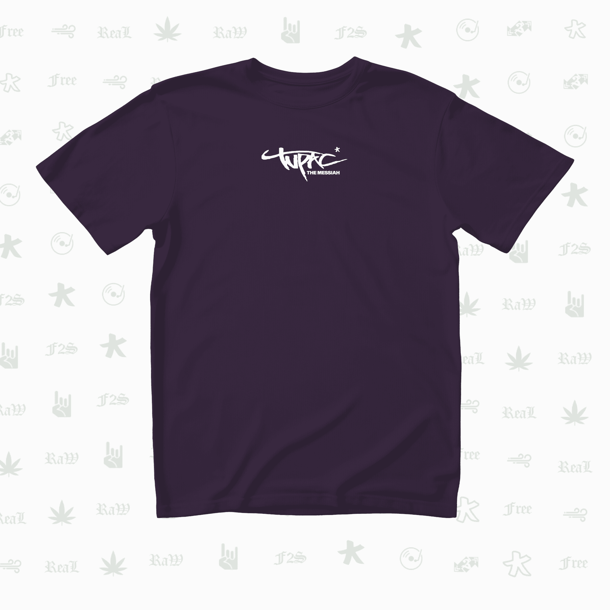 Tupac The Messiah Unisex Purple Oversized Oversized T-Shirt.