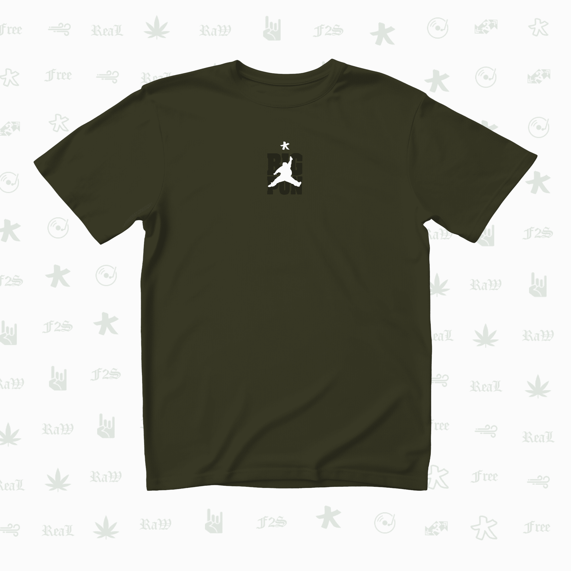 Big Pun Heavyweight Unisex Olive Green Oversized T-Shirt.
