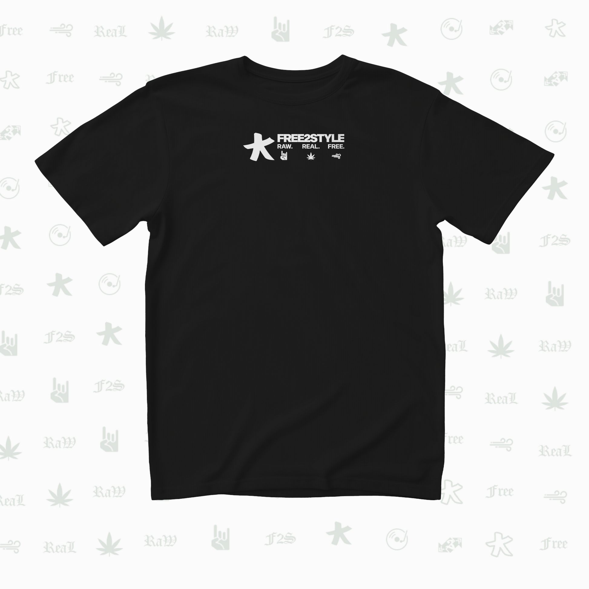 F2S Original White Logo Black Tee Unisex