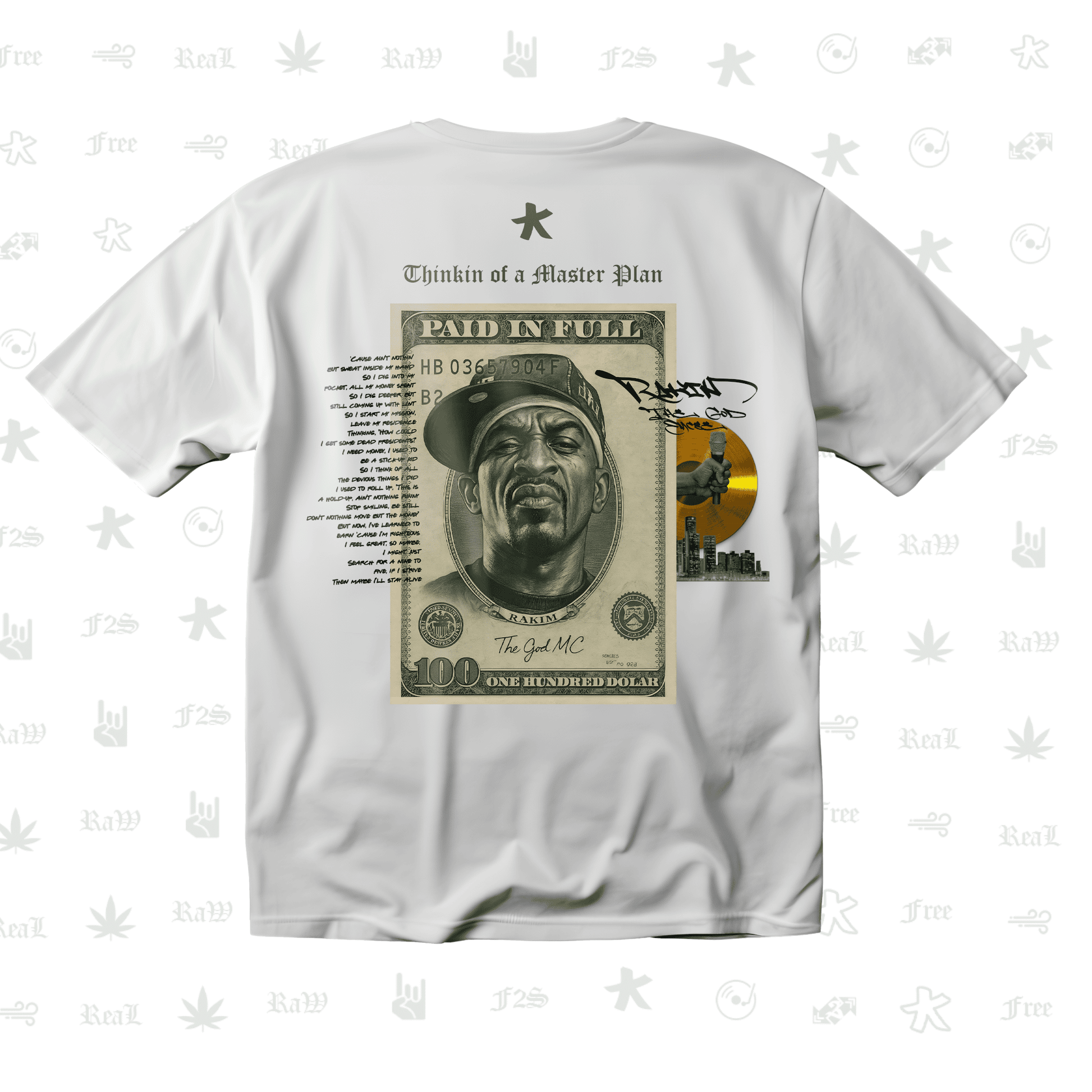 Rakim The God Emcee Unisex White Oversized T-Shirt.