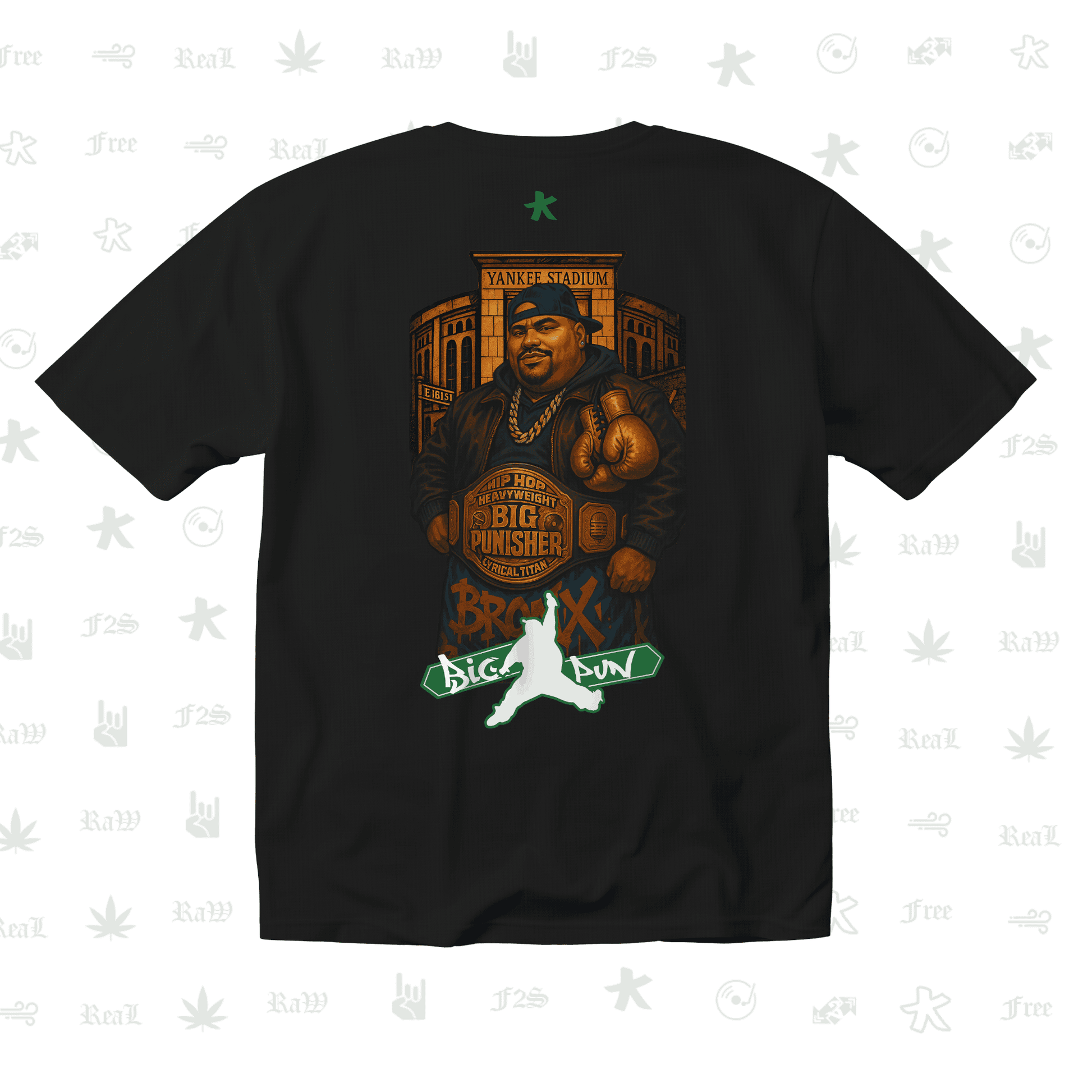 Big Pun Heavyweight Unisex Black Oversized T-Shirt.