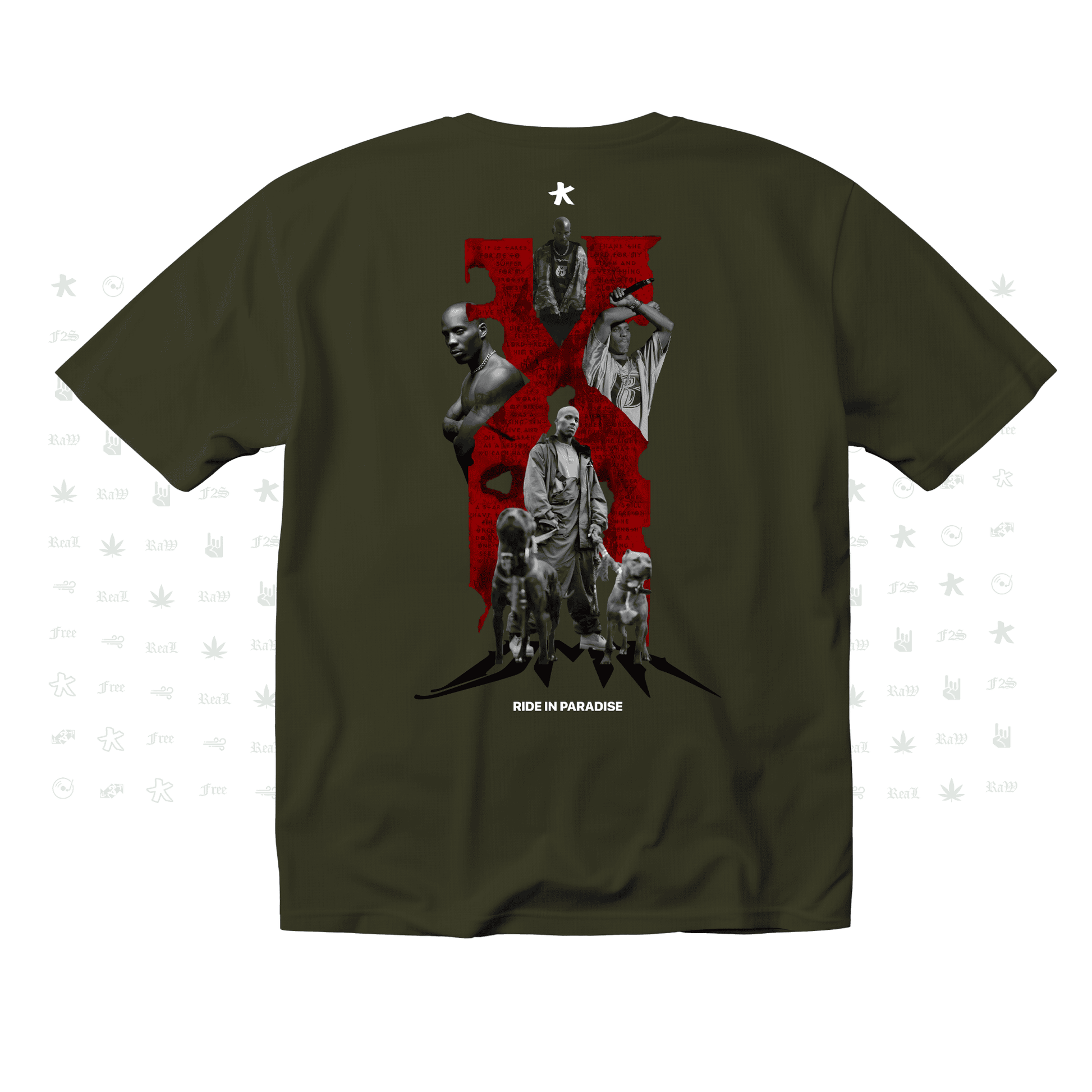 DMX The O.G. Dawg Unisex Olive Green Oversized T-Shirt.