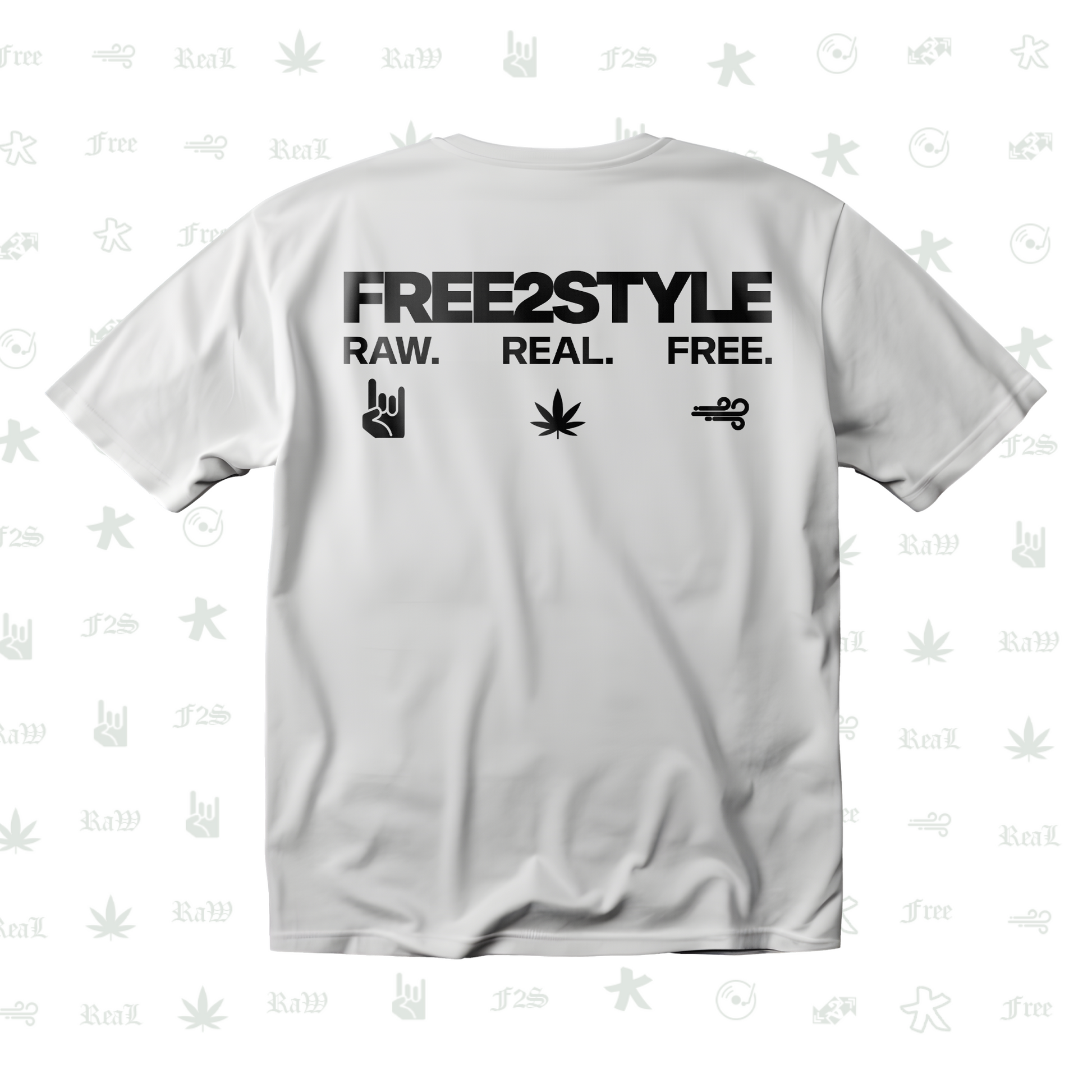 F2S Original Double Black Logo White Tee Unisex