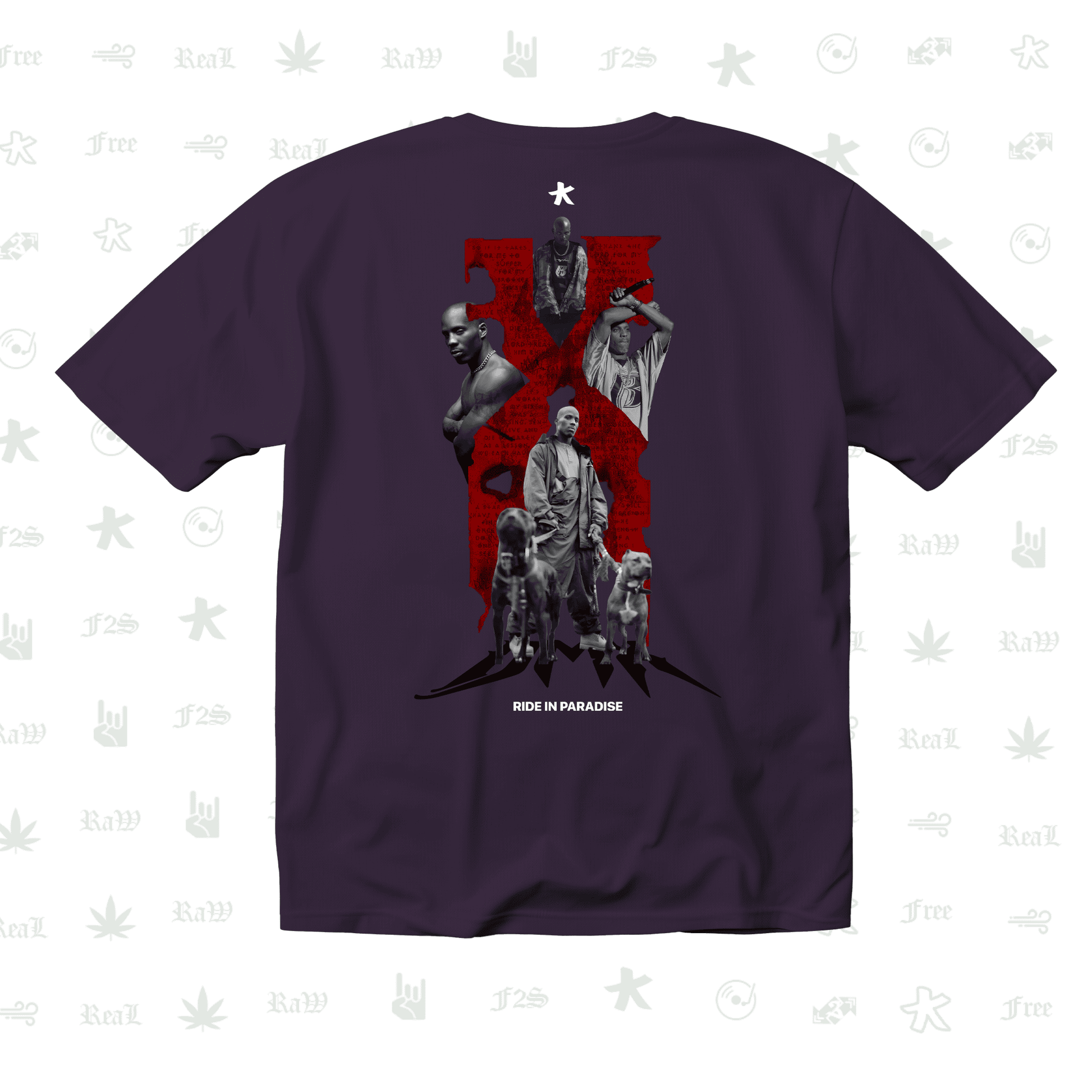 DMX The O.G. Dawg Unisex Purple Oversized T-Shirt.