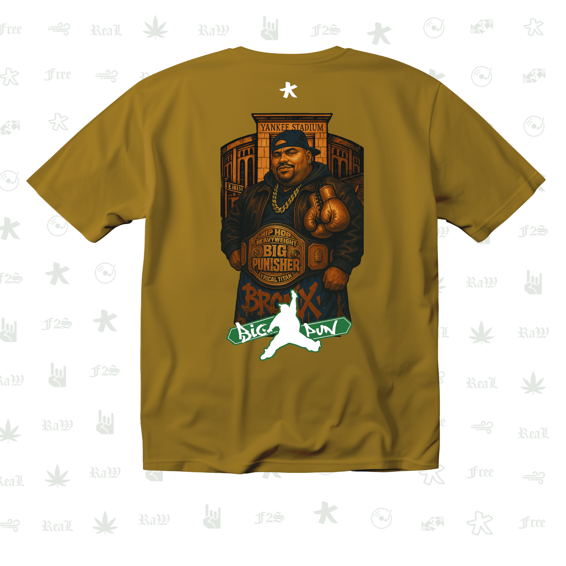 Big Pun Heavyweight Unisex Mustard Oversized T-Shirt.