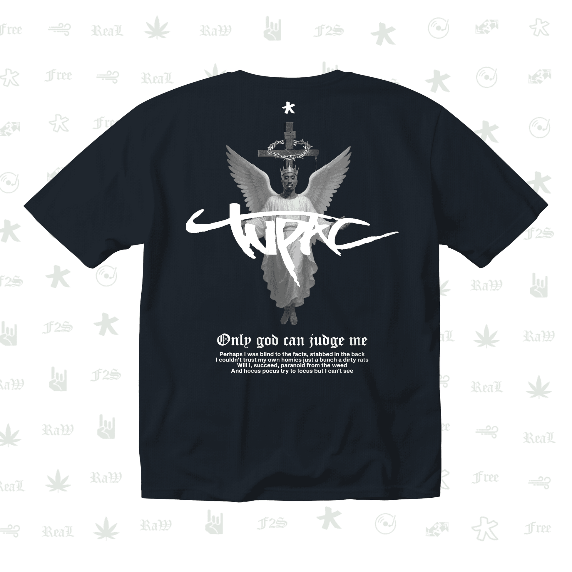 Tupac The Messiah Unisex Navy Blue Oversized Oversized T-Shirt.