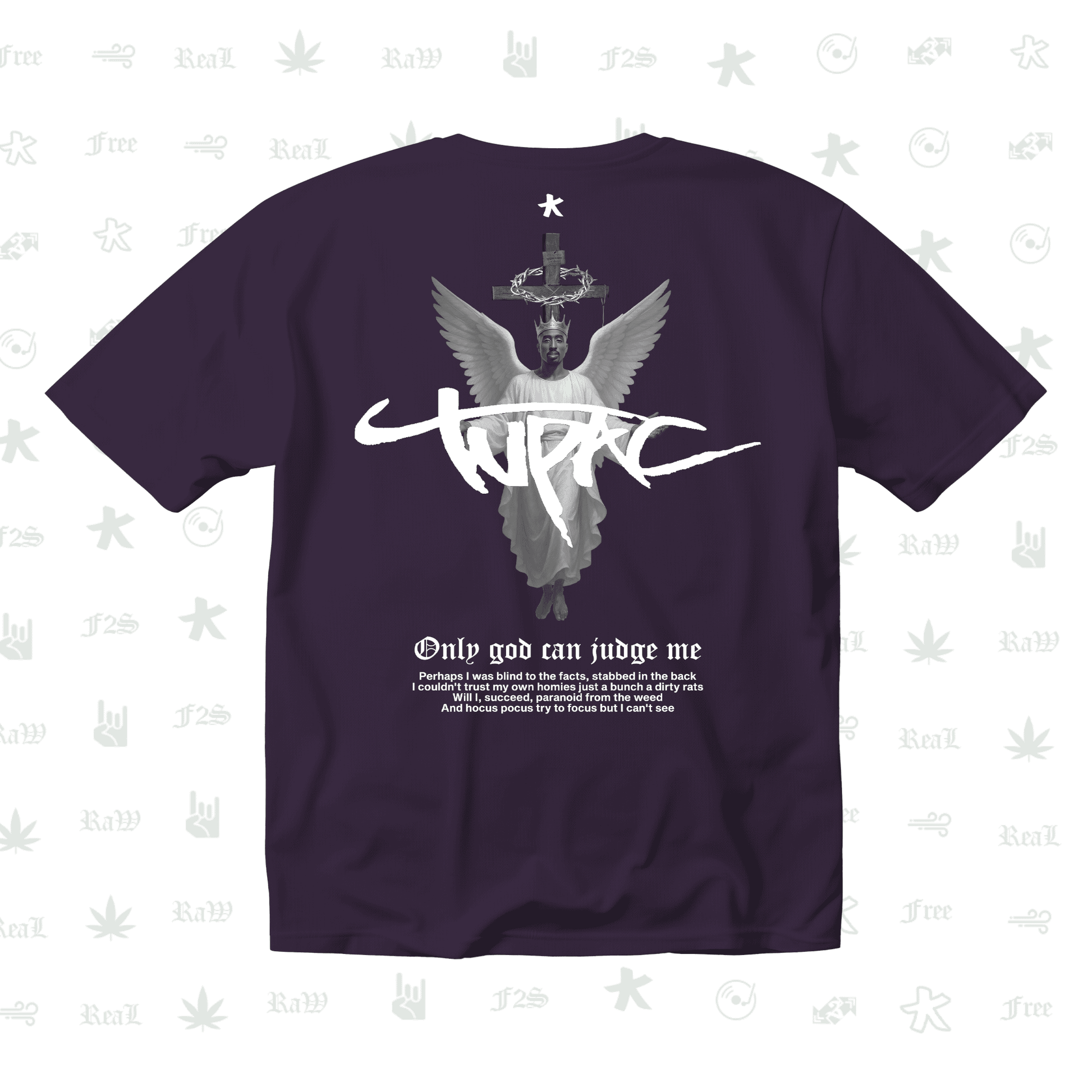 Tupac The Messiah Unisex Purple Oversized Oversized T-Shirt.