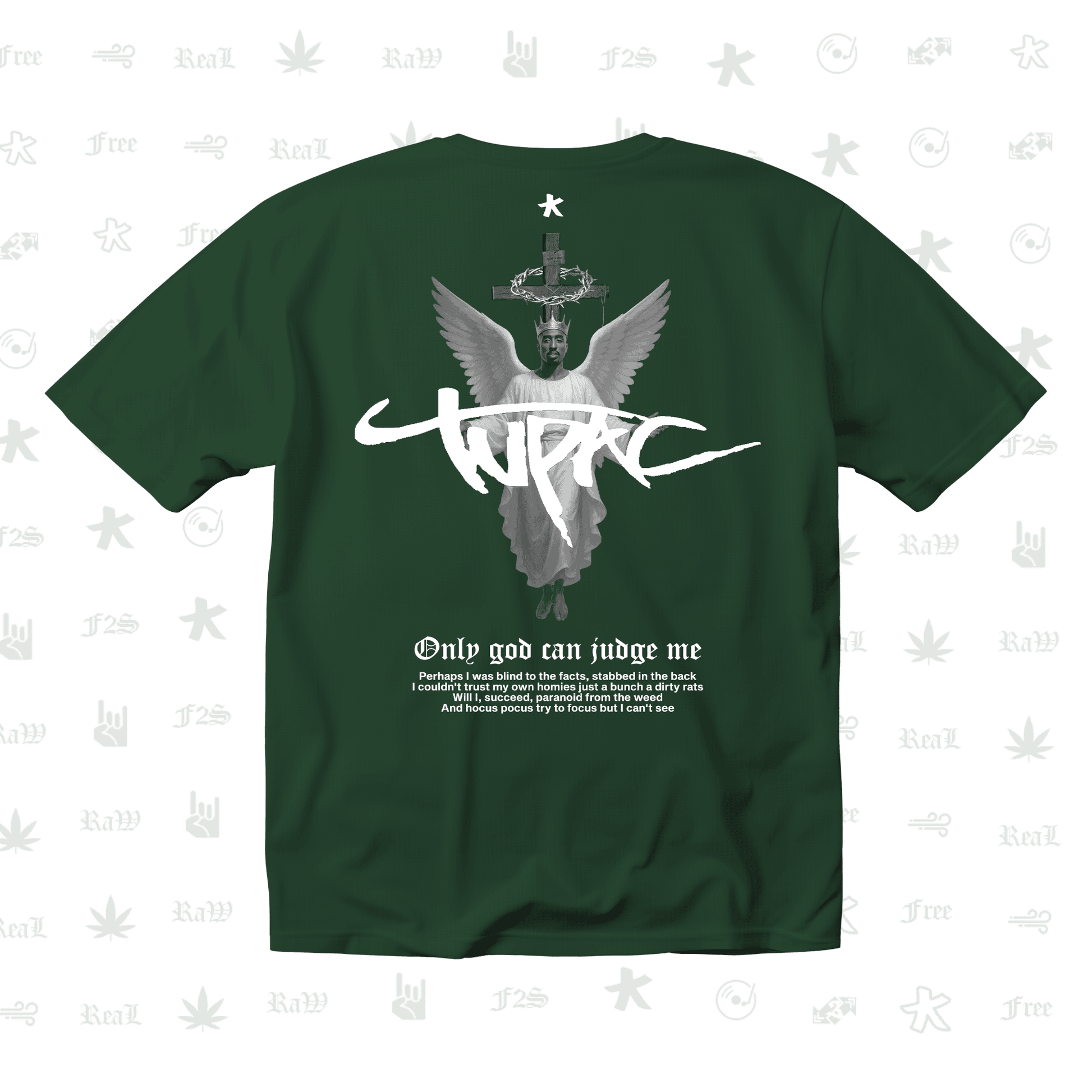Tupac The Messiah Unisex Bottle Green Oversized Oversized T-Shirt.