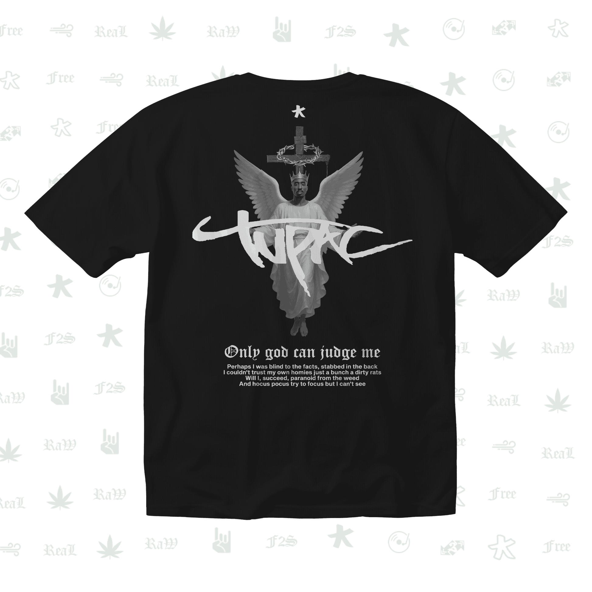 Tupac The Messiah Unisex Black Oversized Oversized T-Shirt.