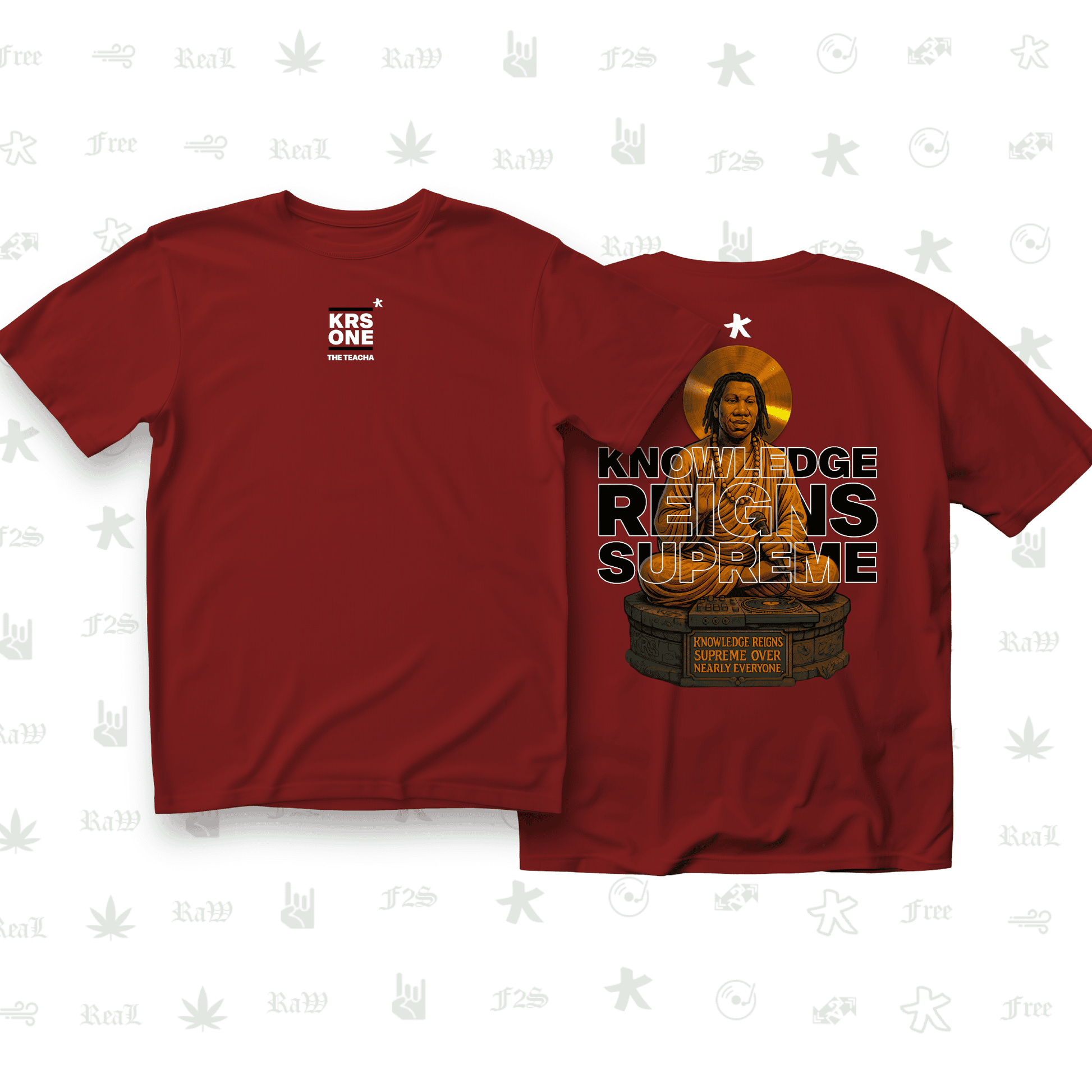 KRS ONE The Teacha Unisex Red Oversized T-Shirt.