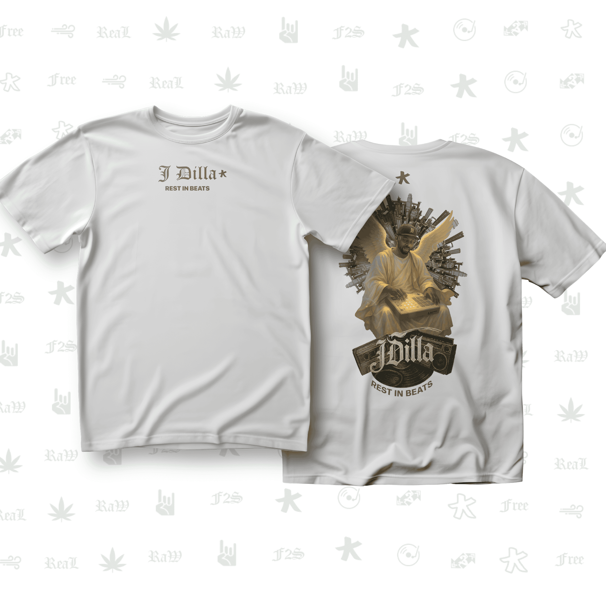 J Dilla Rest In Beats Unisex White Oversized T-Shirt.