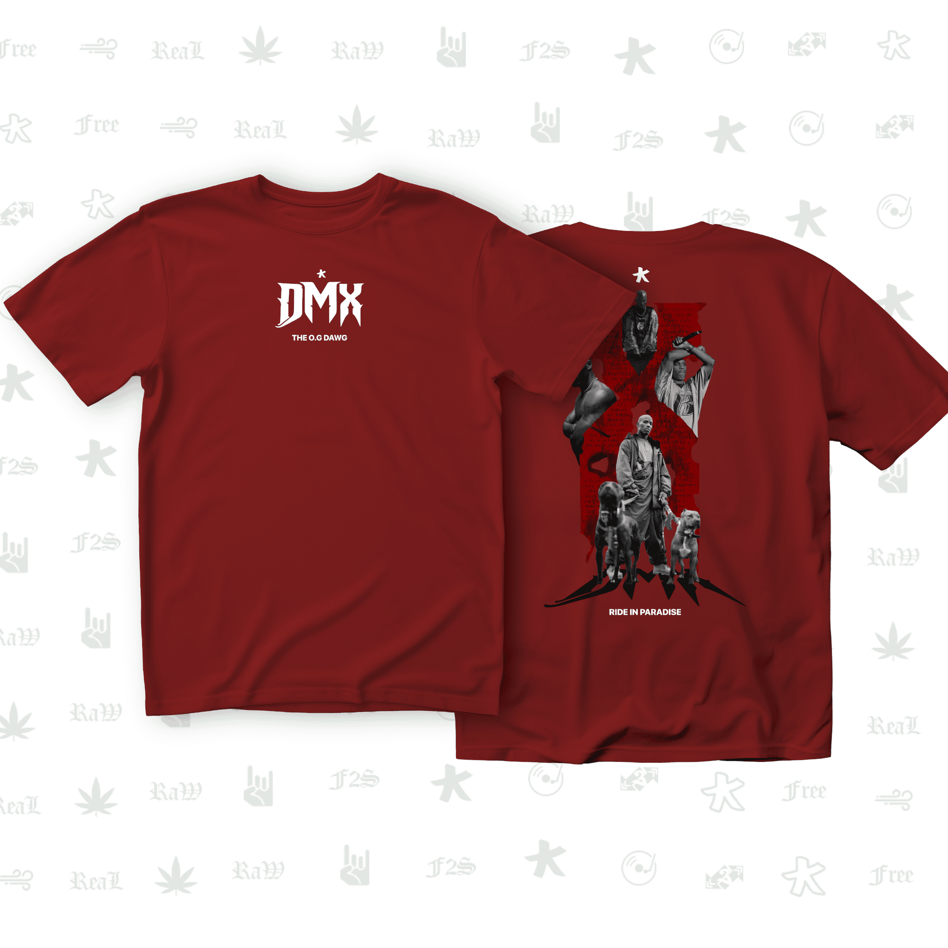 DMX The O.G. Dawg Unisex Red Oversized T-Shirt.