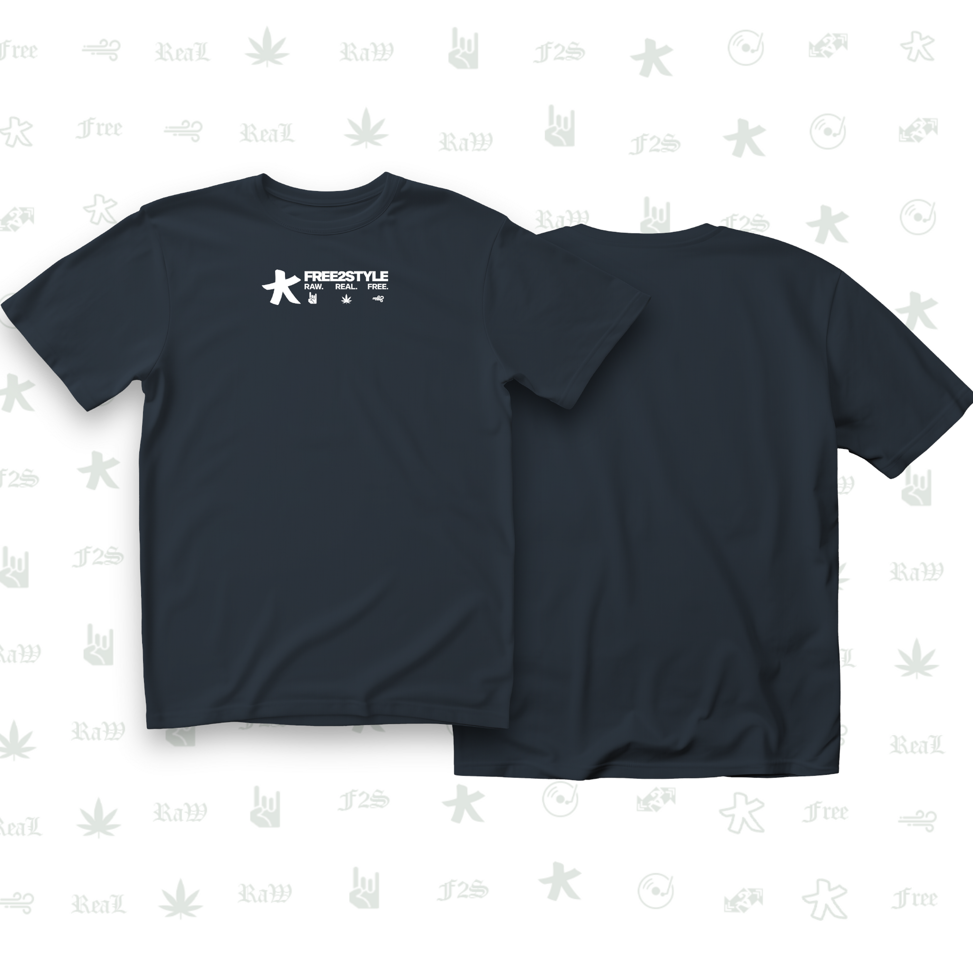 F2S Original White Logo Navy Blue Tee Unisex