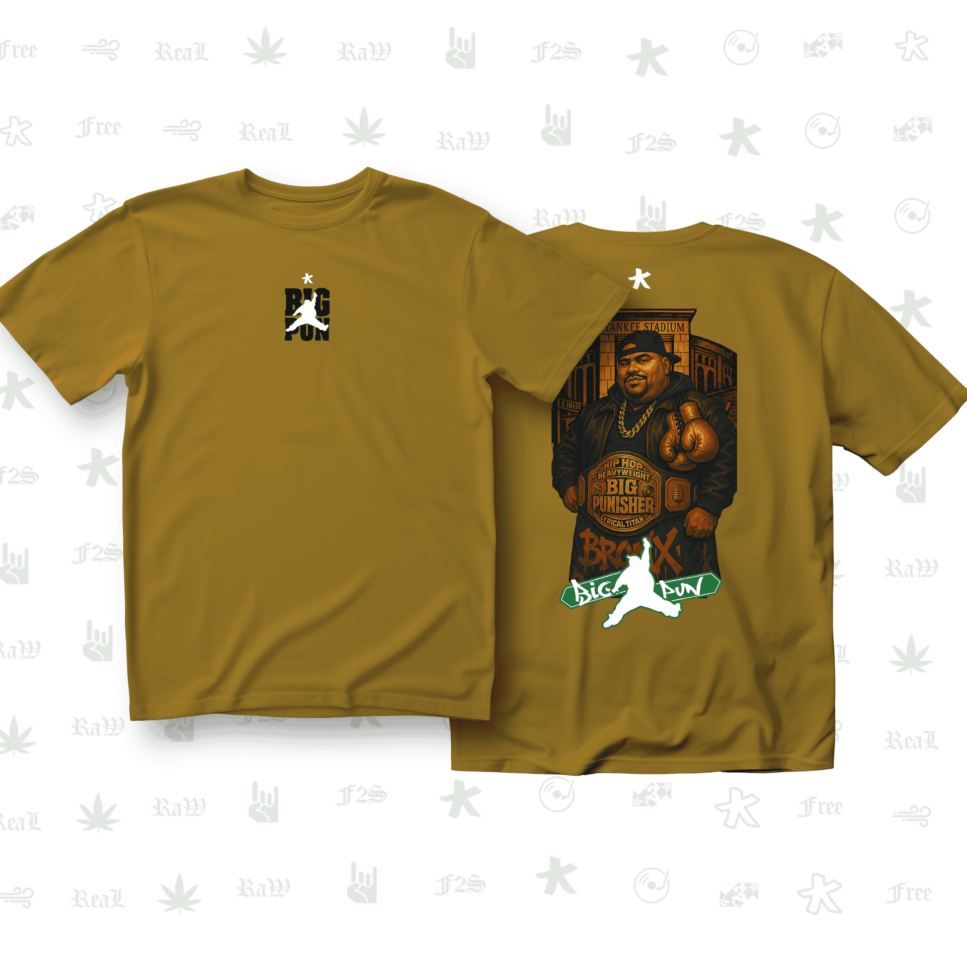 Big Pun Heavyweight Unisex Mustard Oversized T-Shirt.