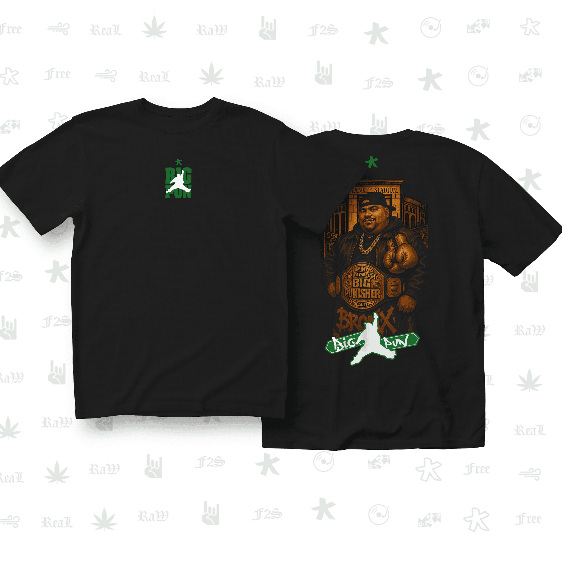 Big Pun Heavyweight Unisex Black Oversized T-Shirt.