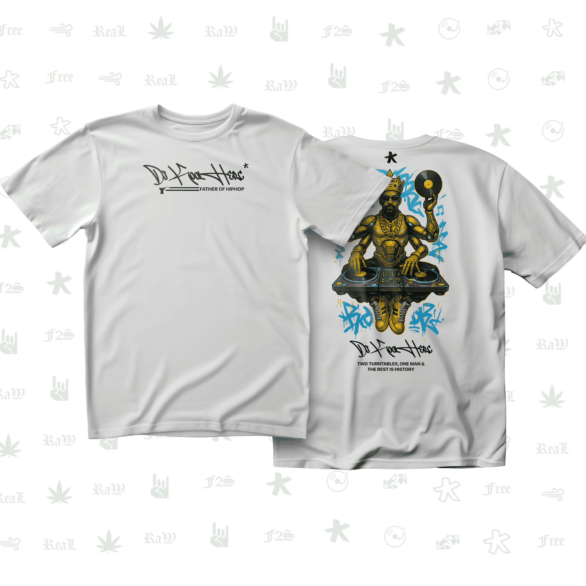 DJ Kool Herc Origins Tee Unisex White Oversized T-Shirt.