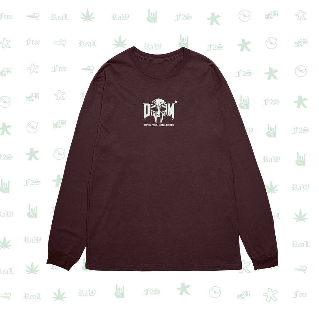 MF DOOM METAL FACE/FINGER Maroon Unisex Oversized Sweatshirt
