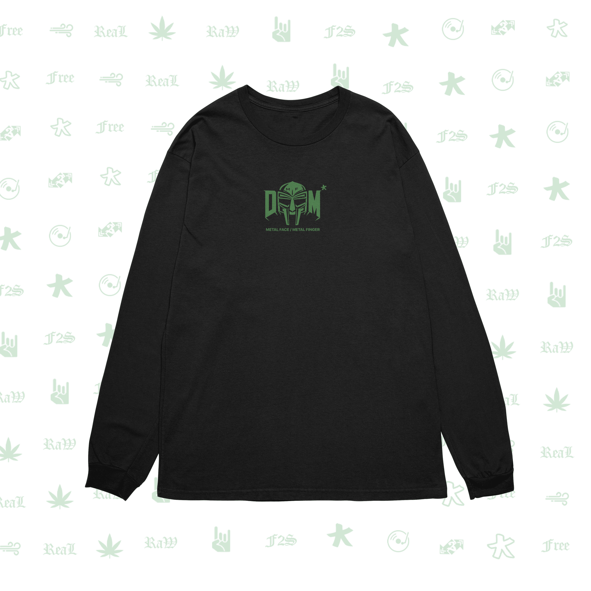 MF DOOM METAL FACE/FINGER Black Unisex Oversized Sweatshirt
