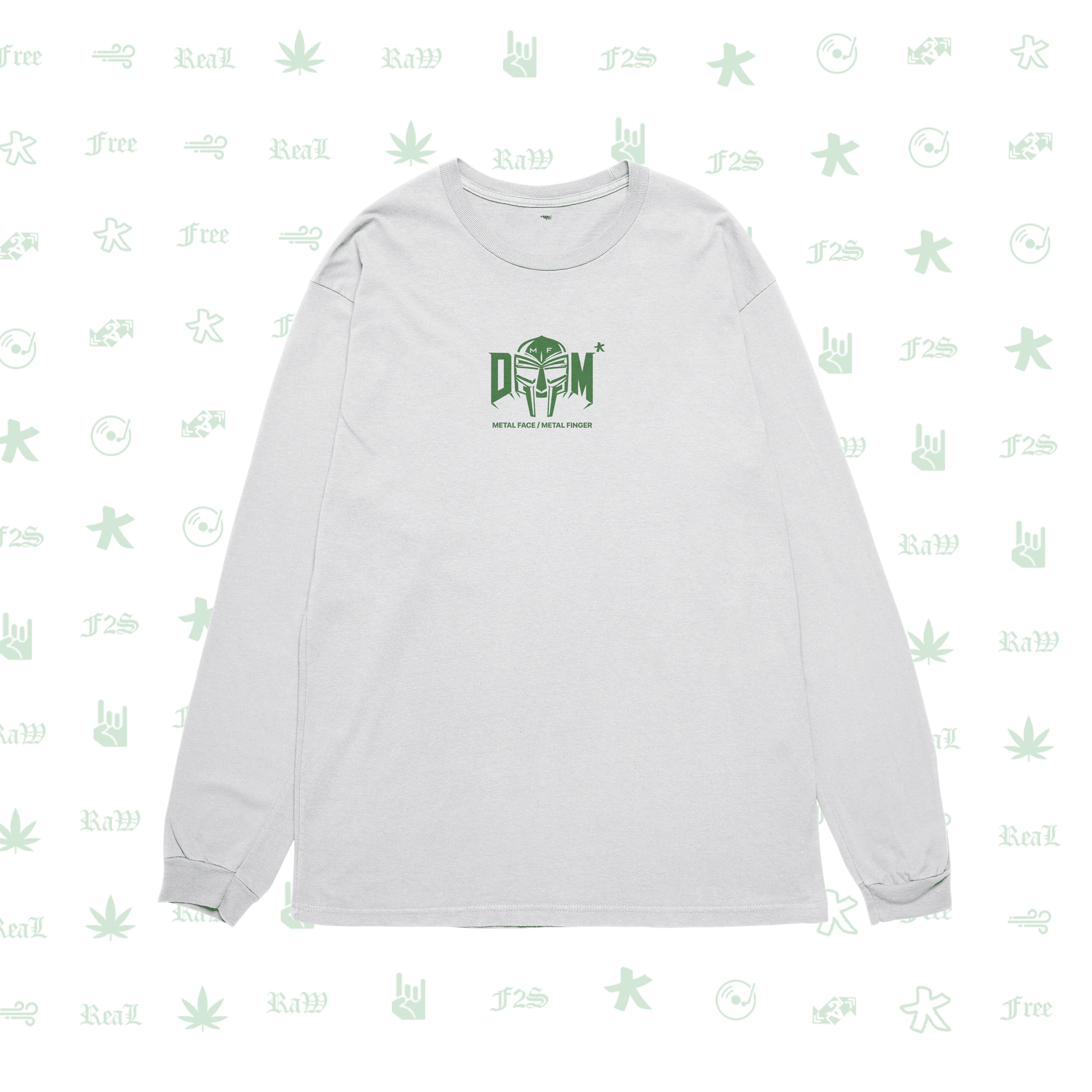 MF DOOM METAL FACE/FINGER White Unisex Oversized Sweatshirt