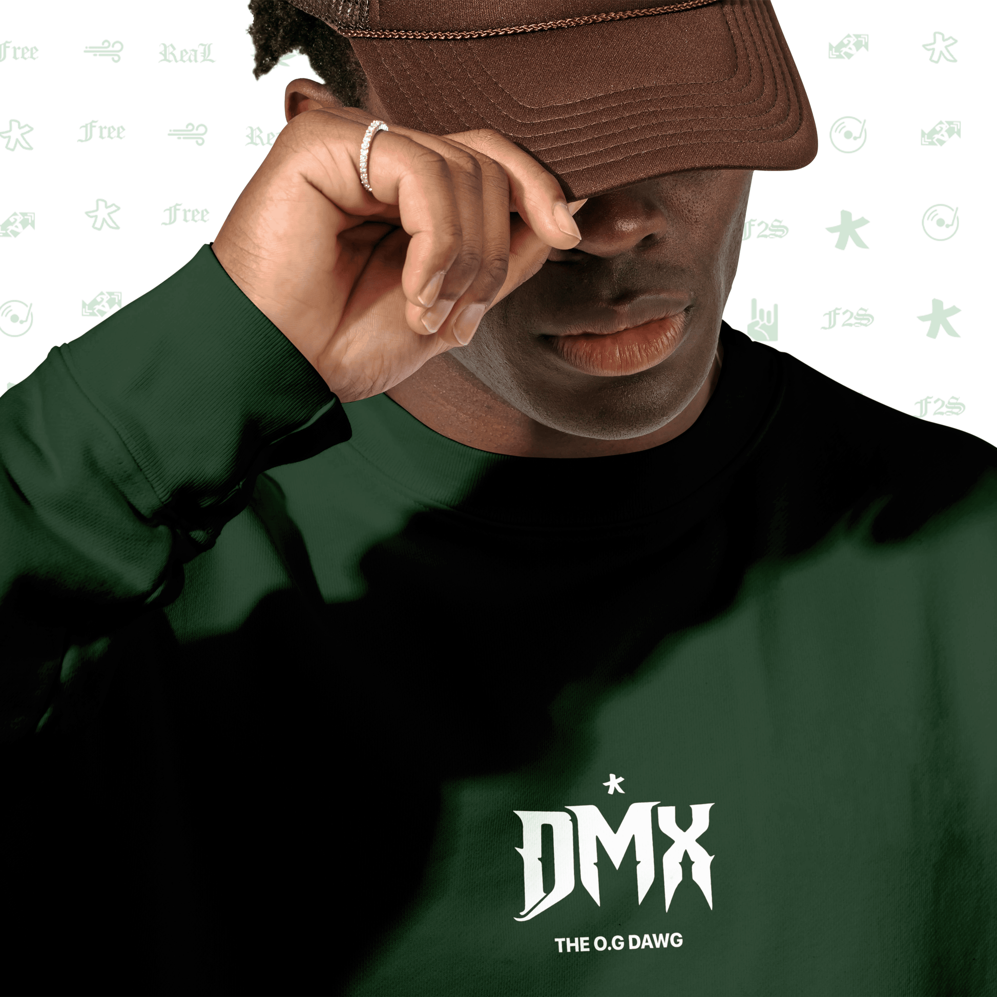 DMX The O.G. Dawg Bottle Green Unisex Oversized Sweatshirt