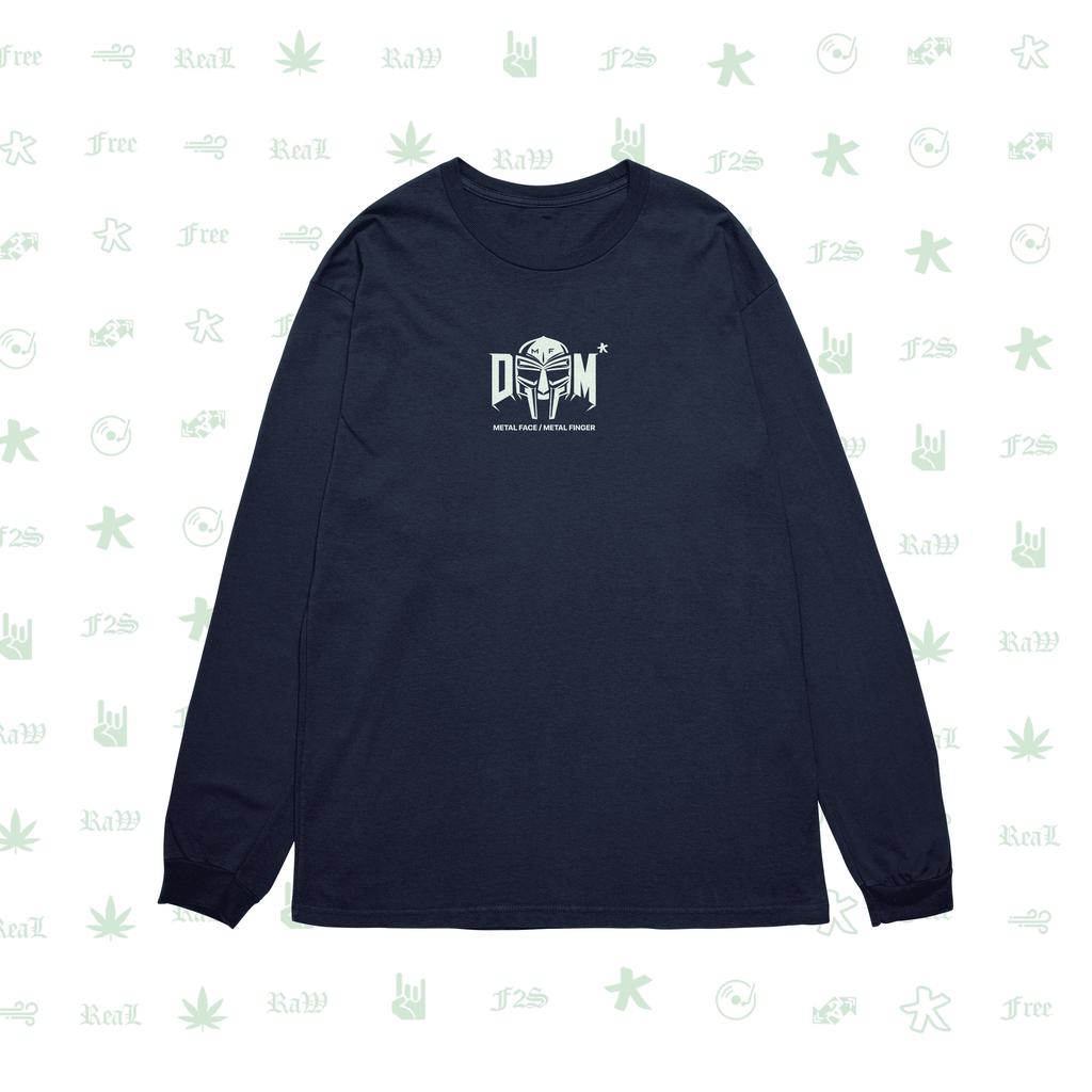 MF DOOM METAL FACE/FINGER Navy Blue Unisex Oversized Sweatshirt