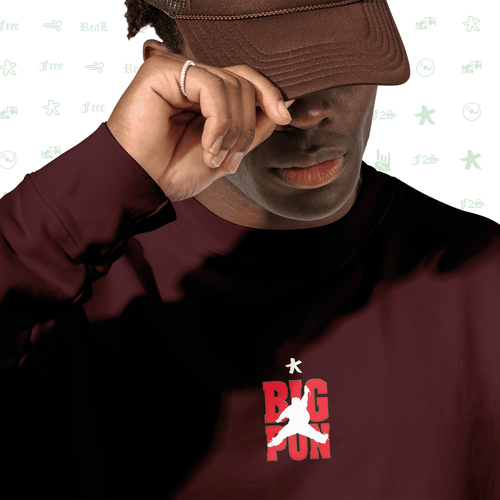 Big Pun Heavyweight Maroon Unisex Oversized Sweatshirt