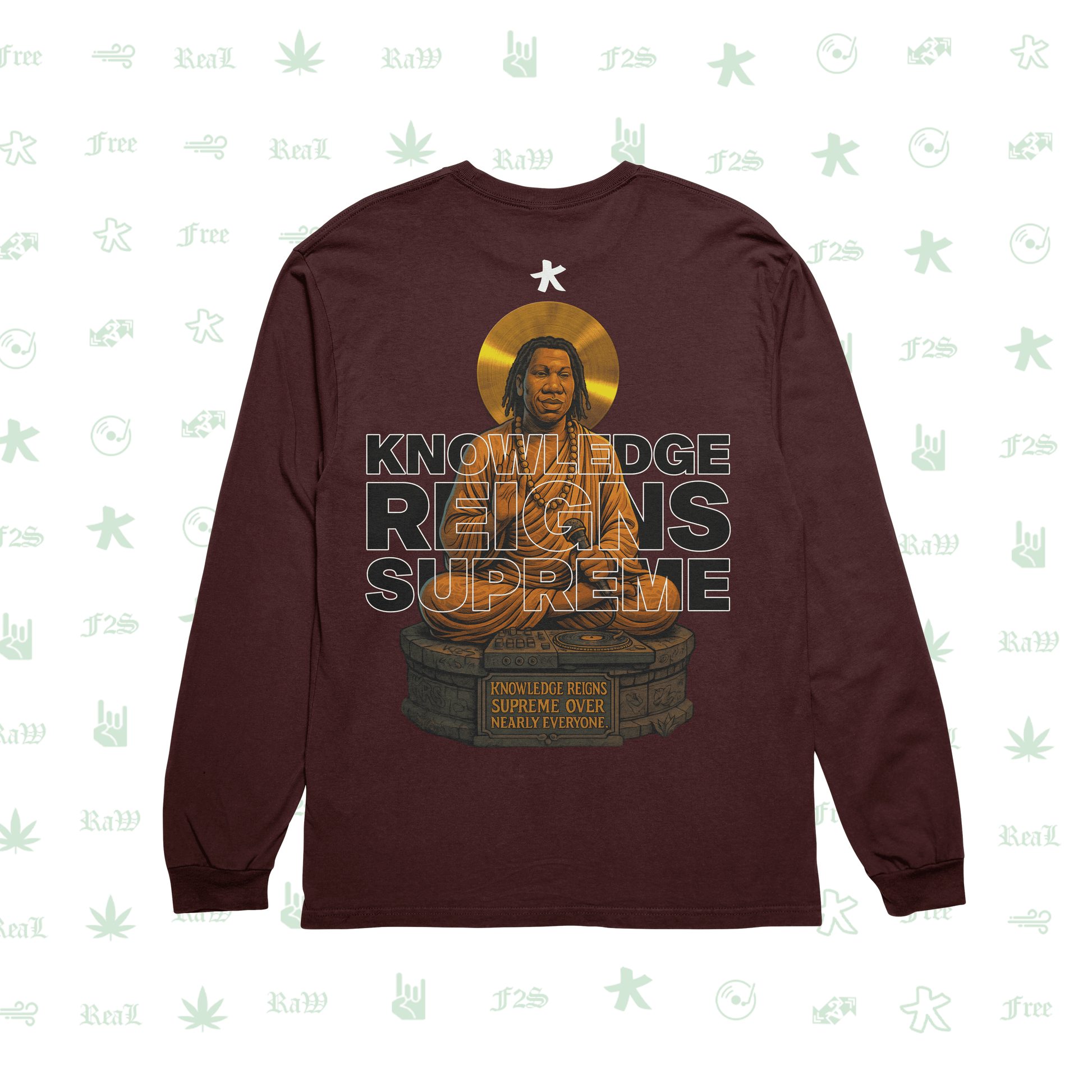 KRS ONE The Teacha Maroon Unisex Oversized Sweatshirt