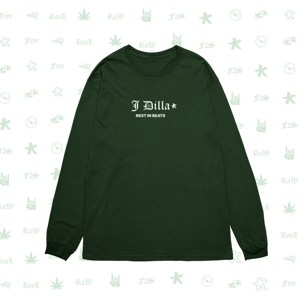 J Dilla Rest In Beats Bottle Green Unisex Oversized Sweatshirt