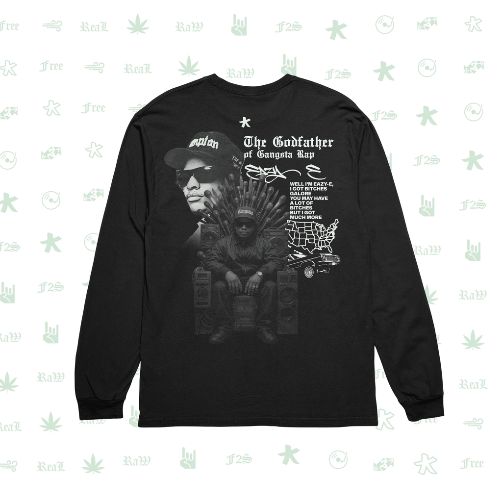 Eazy-E Godfather of Gangsta Rap Black Unisex Oversized Sweatshirt