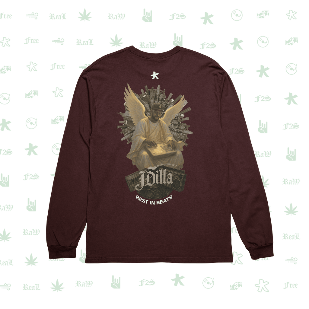 J Dilla Rest In Beats Maroon Unisex Oversized Sweatshirt