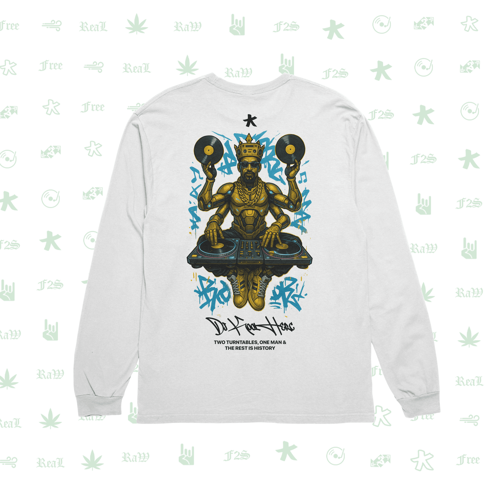 DJ Kool Herc Origins White Unisex Oversized Sweatshirt