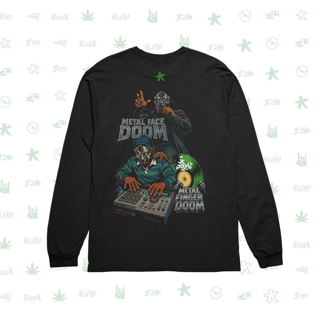 MF DOOM METAL FACE/FINGER Black Unisex Oversized Sweatshirt