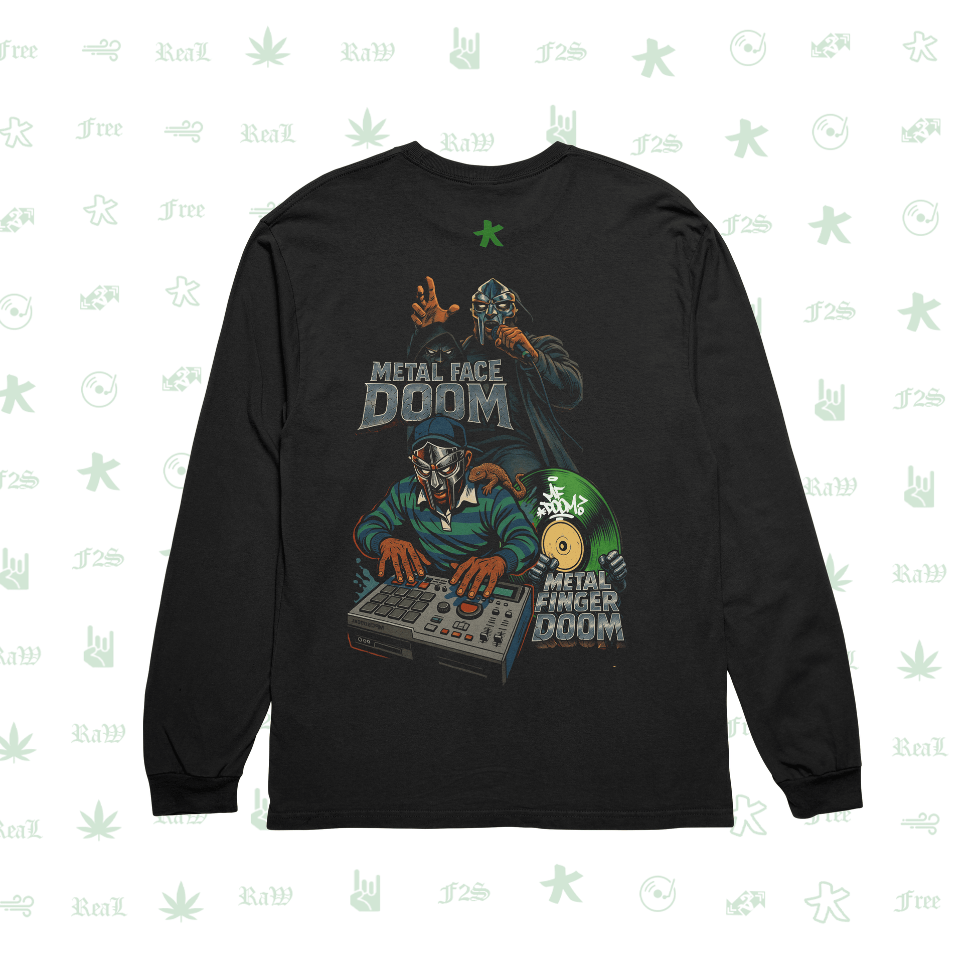 MF DOOM METAL FACE/FINGER Black Unisex Oversized Sweatshirt