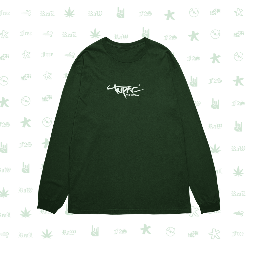 Tupac The Messiah Bottle Green Unisex Oversized Sweatshirt