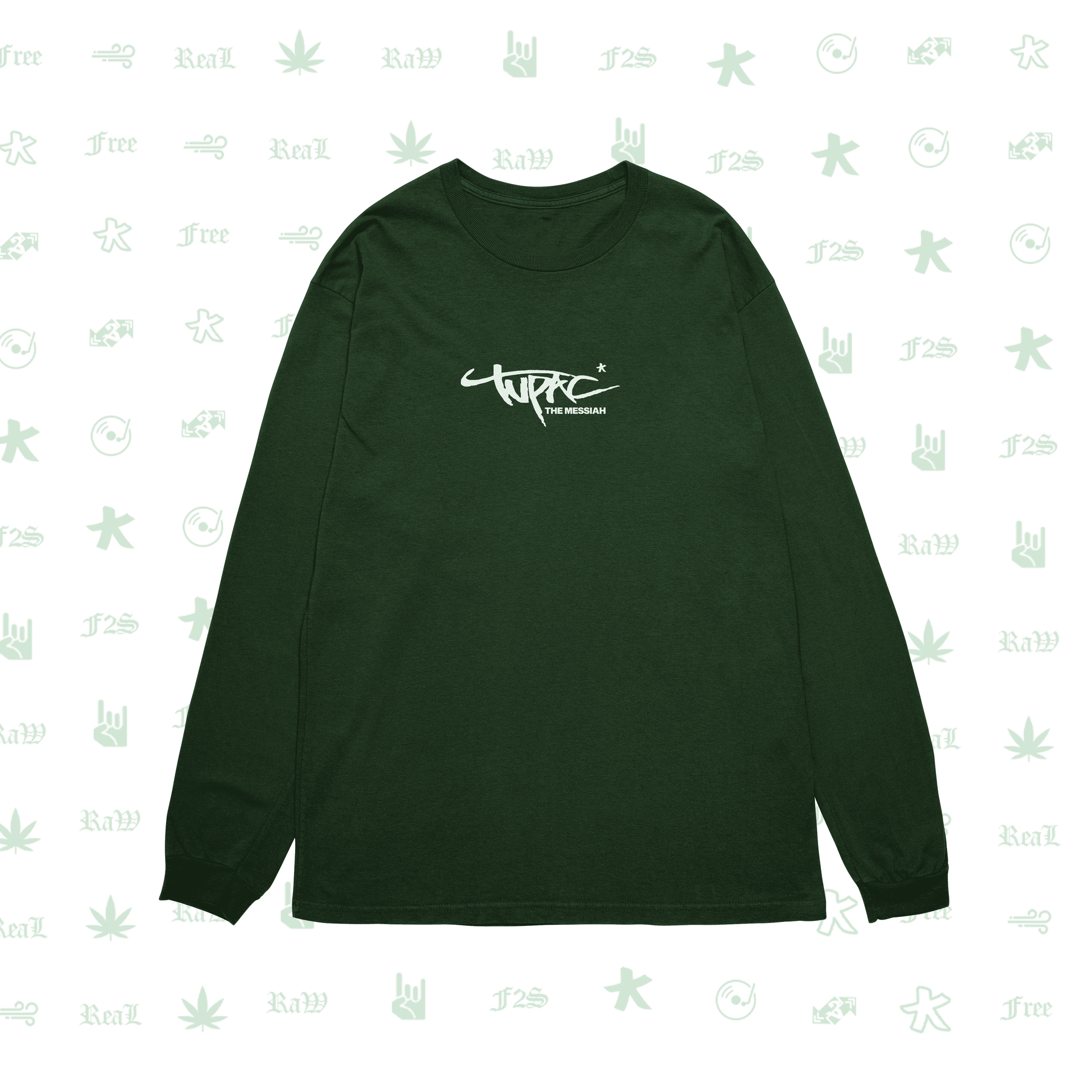 Tupac The Messiah Bottle Green Unisex Oversized Sweatshirt