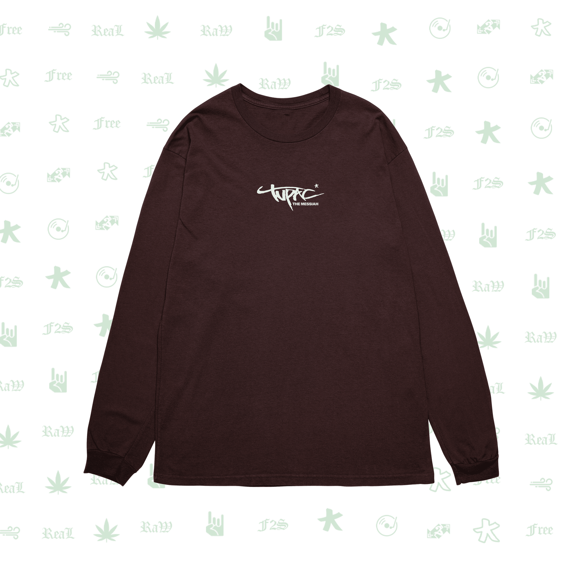 Tupac The Messiah Maroon Unisex Oversized Sweatshirt